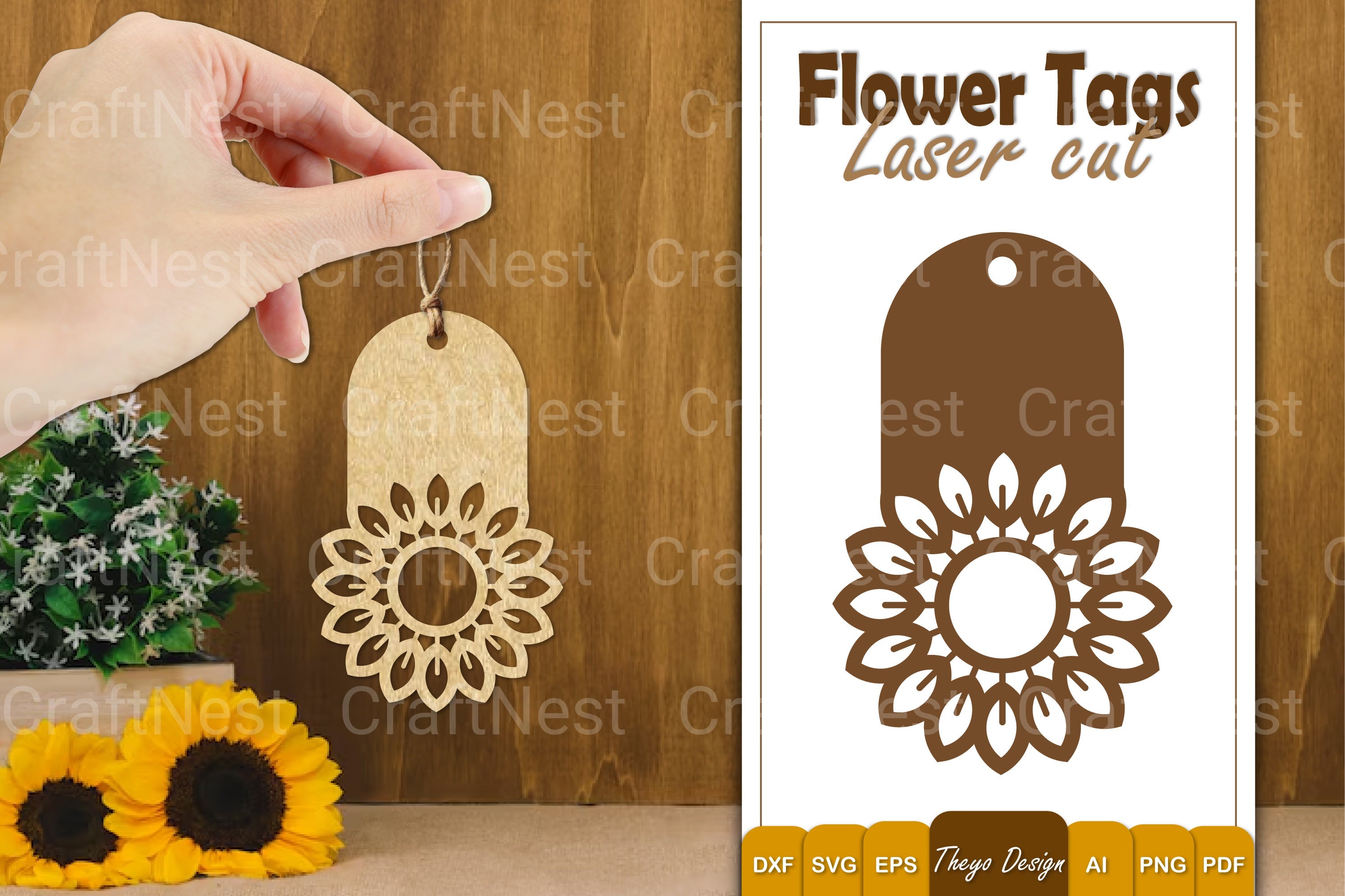 Flower Tags SVG Bundle