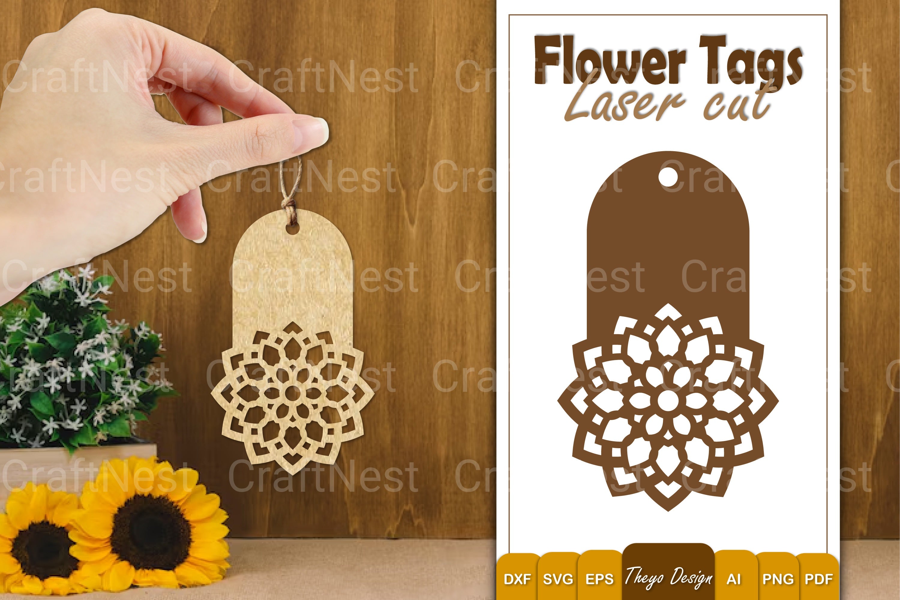 Flower Tags SVG Bundle