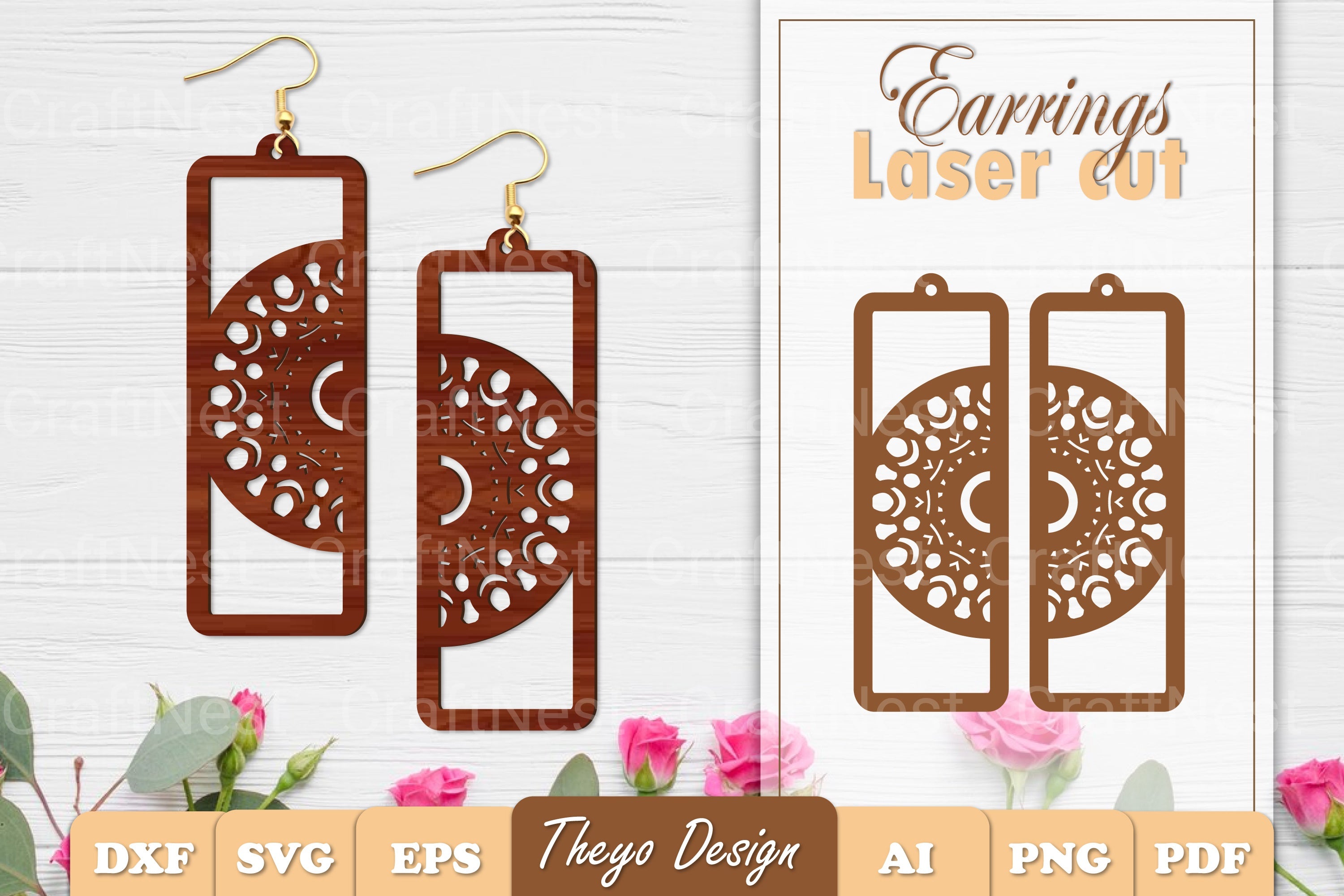 Earrings Mandala SVG Bundle SVG