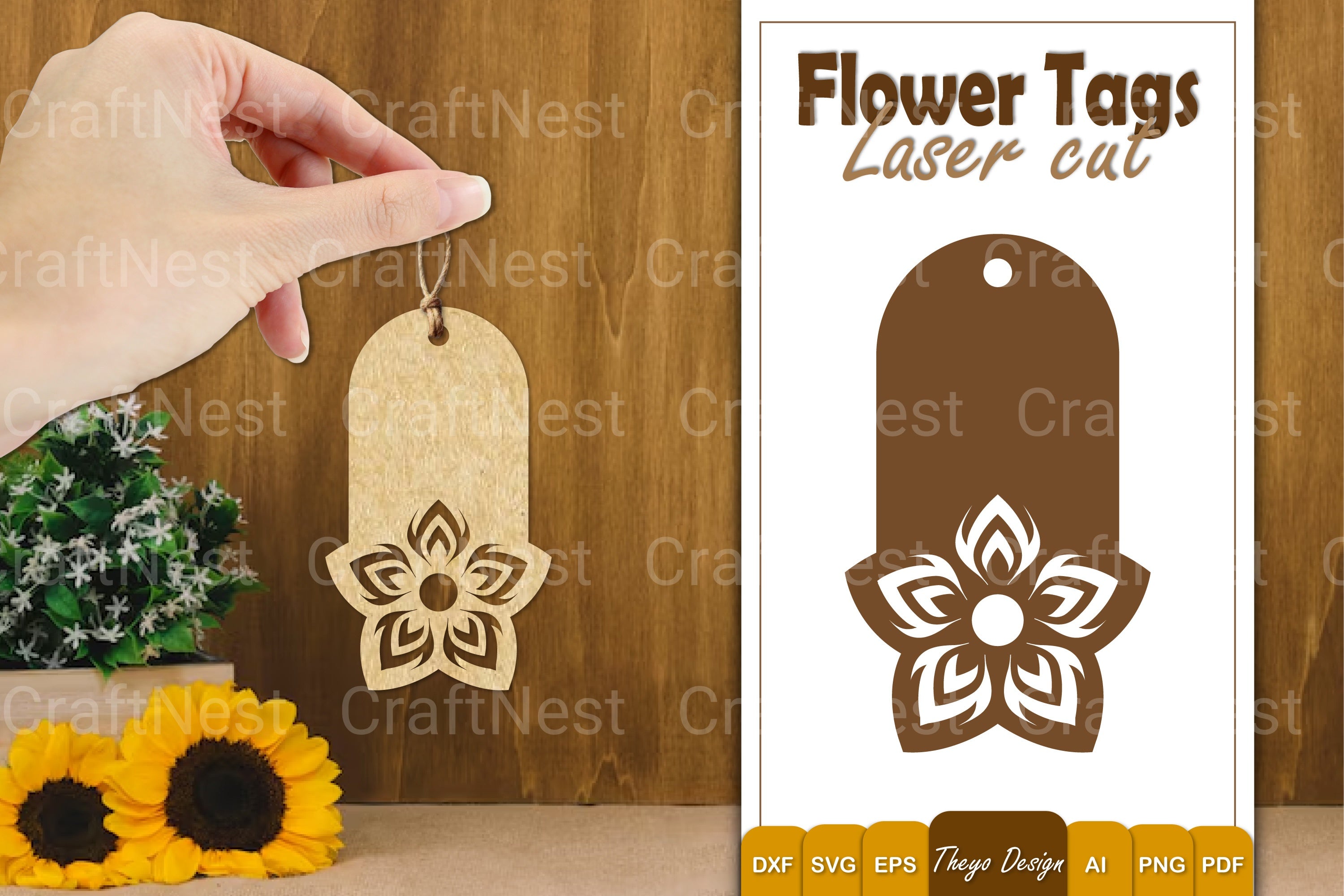 Flower Tags SVG Bundle