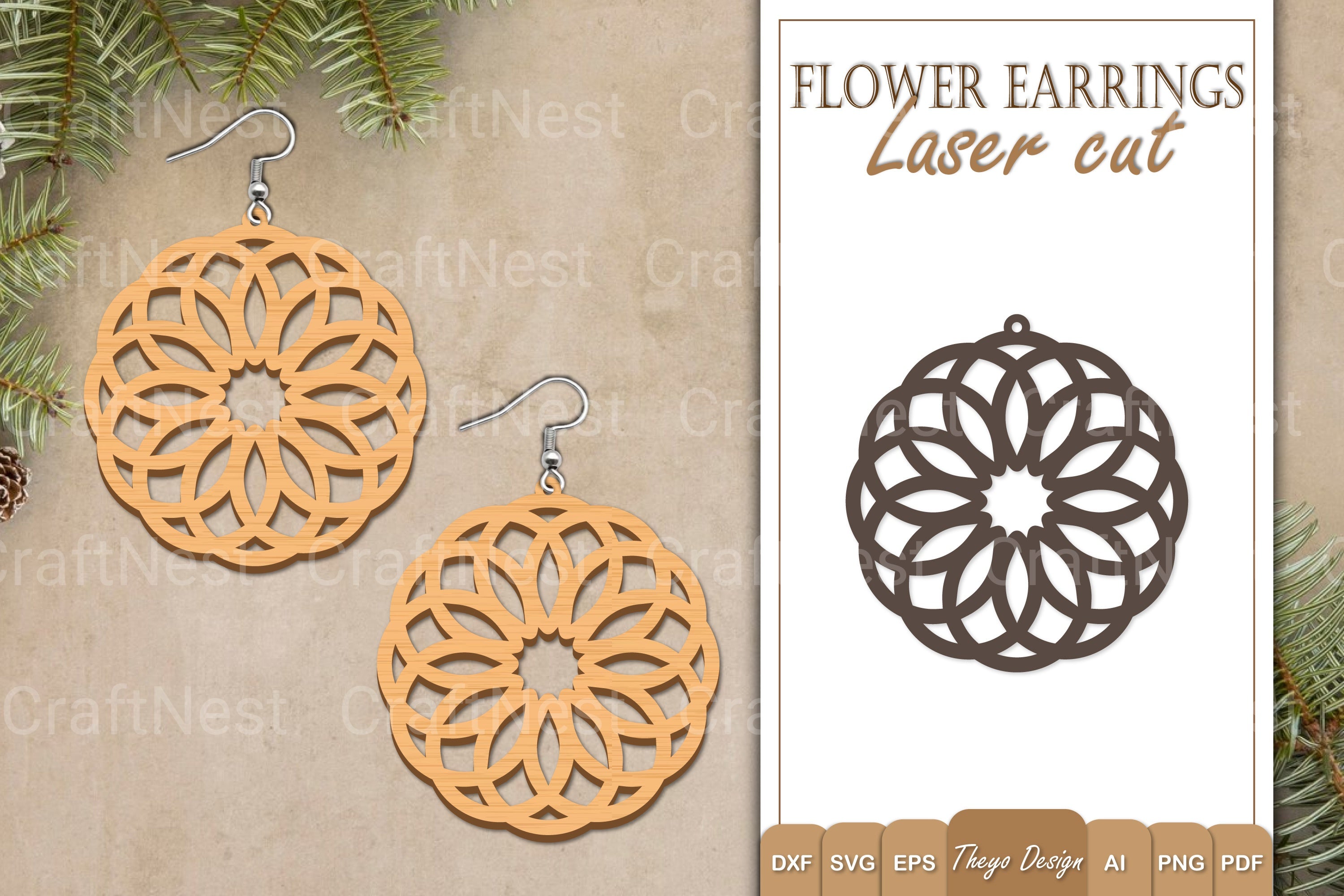 Earrings Flower SVG Bundle