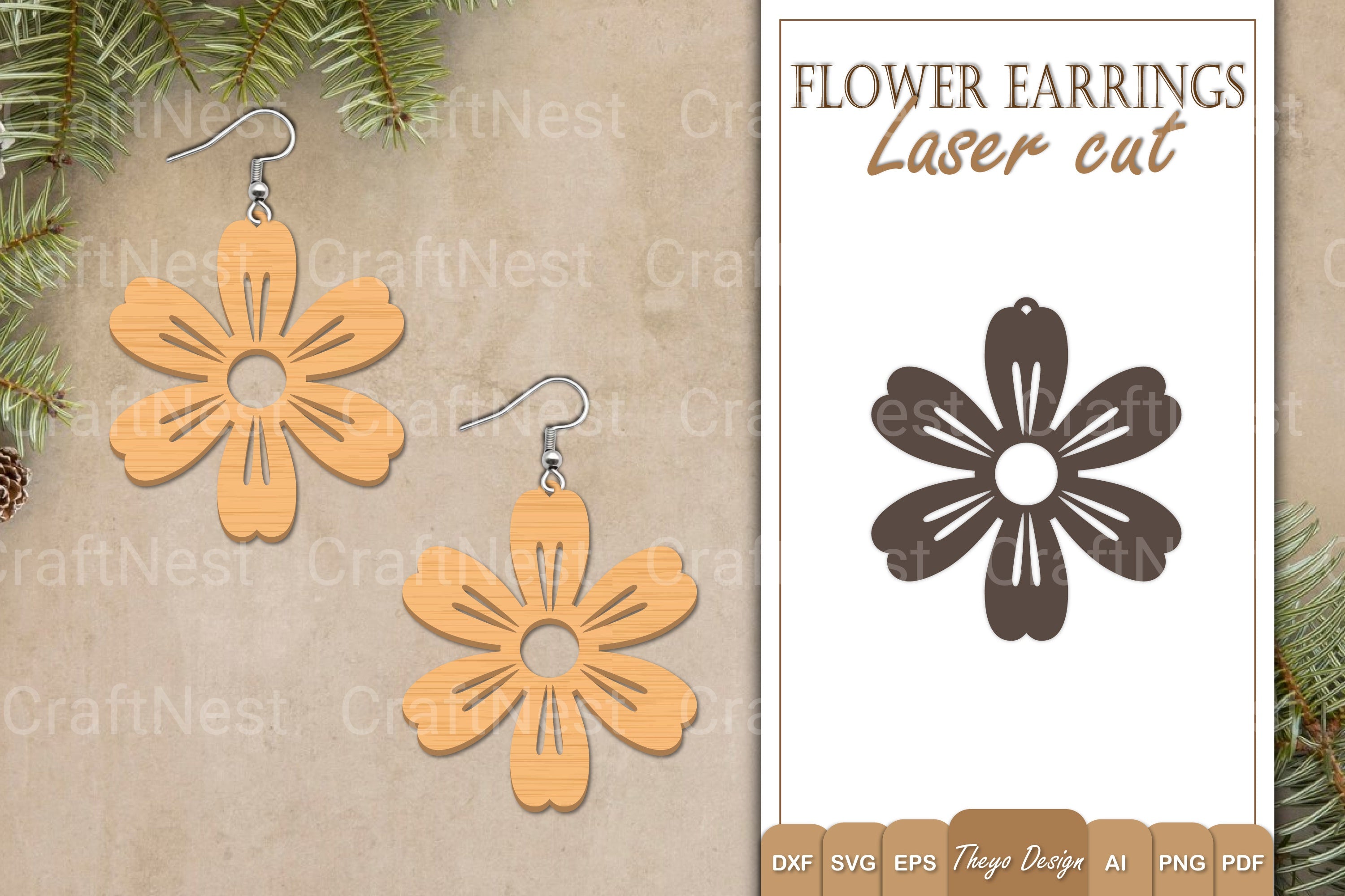 Earrings Flower SVG Bundle