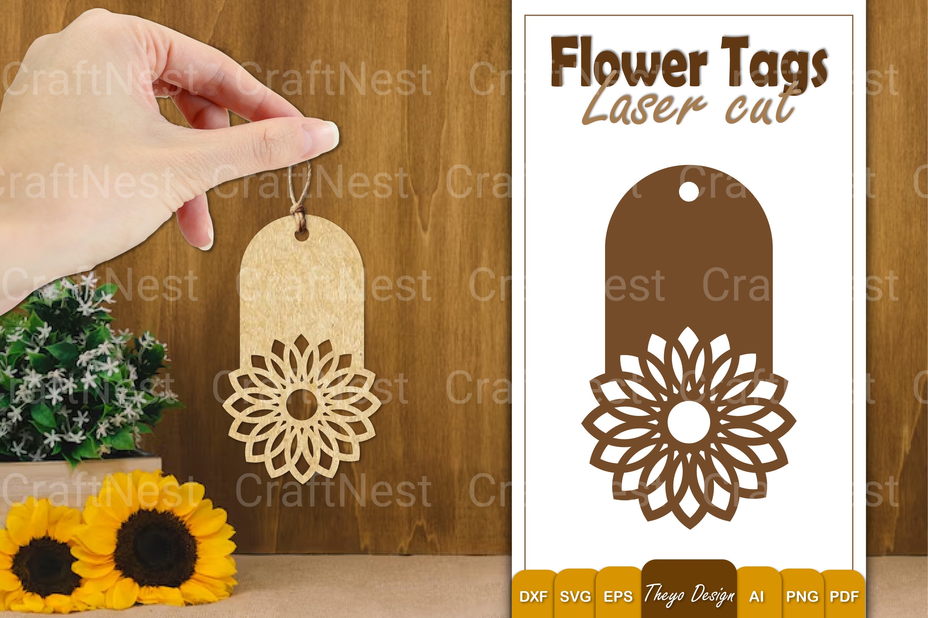 Flower Tags SVG Bundle