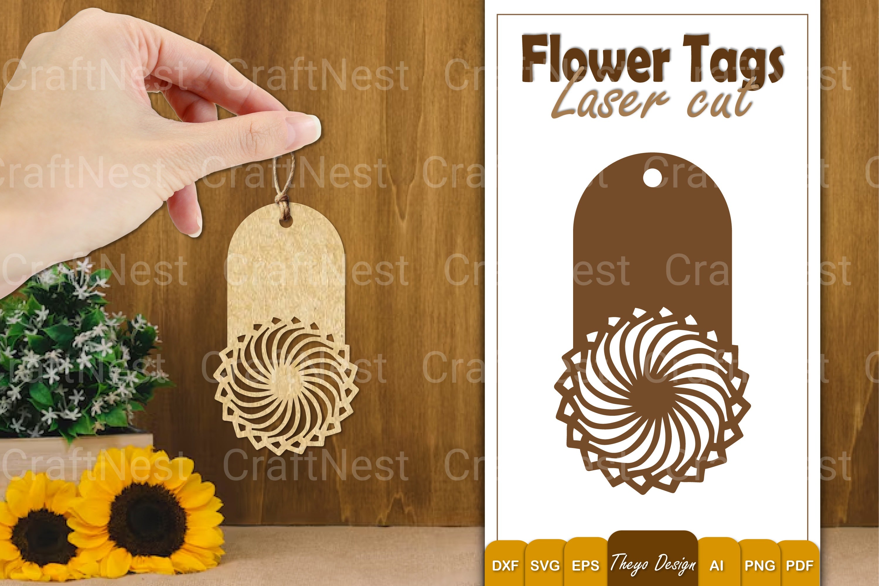 Flower Tags SVG Bundle