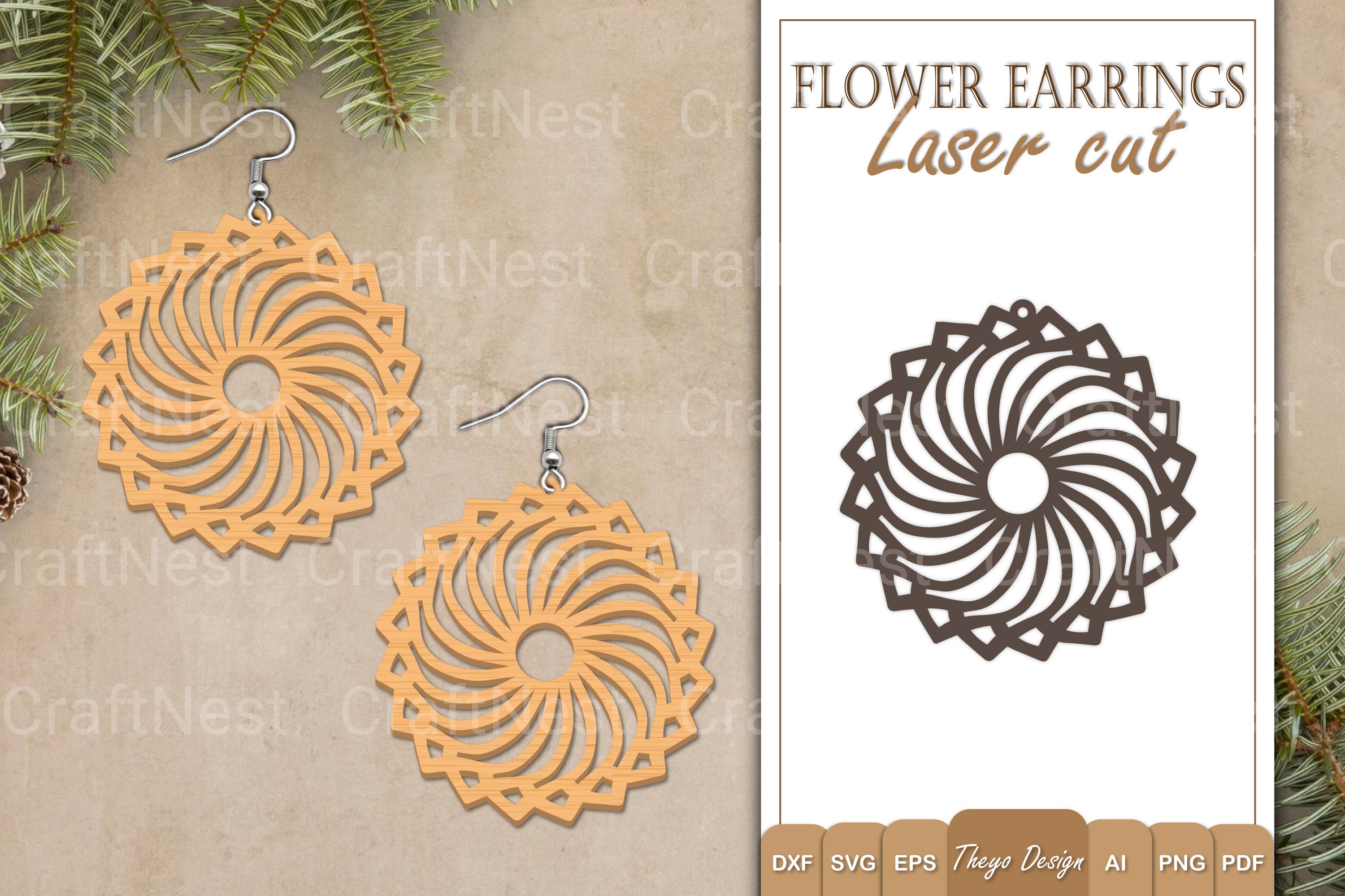 Earrings Flower SVG Bundle