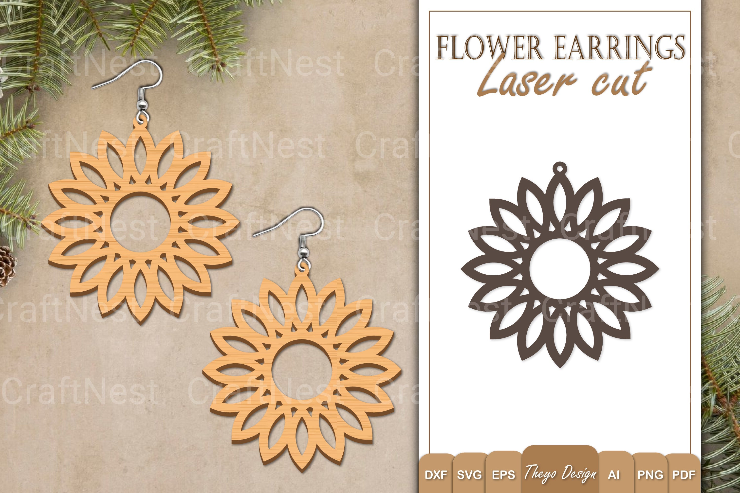Earrings Flower SVG Bundle