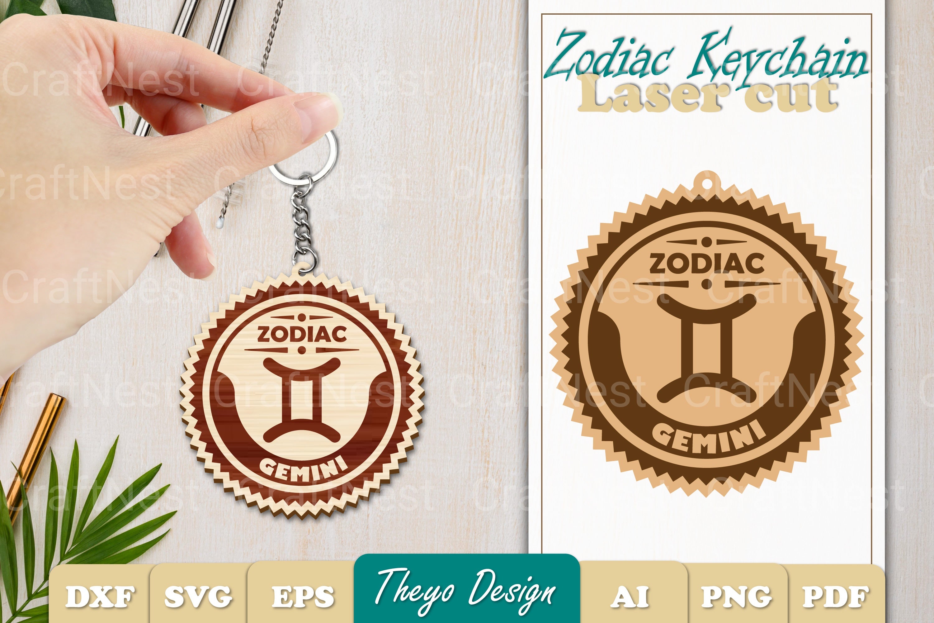 Zodiac Keychain SVG Bundle