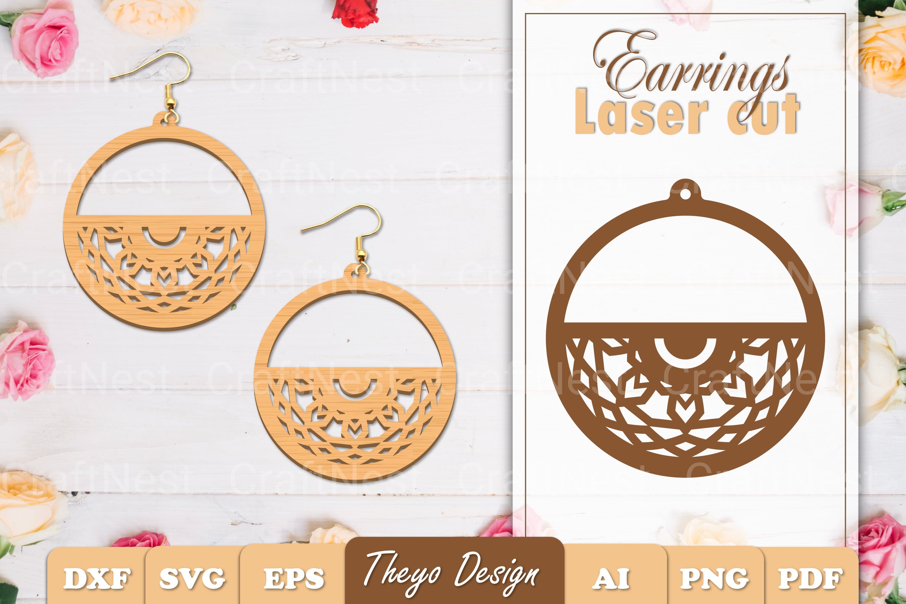 Mandala Earrings SVG Bundle