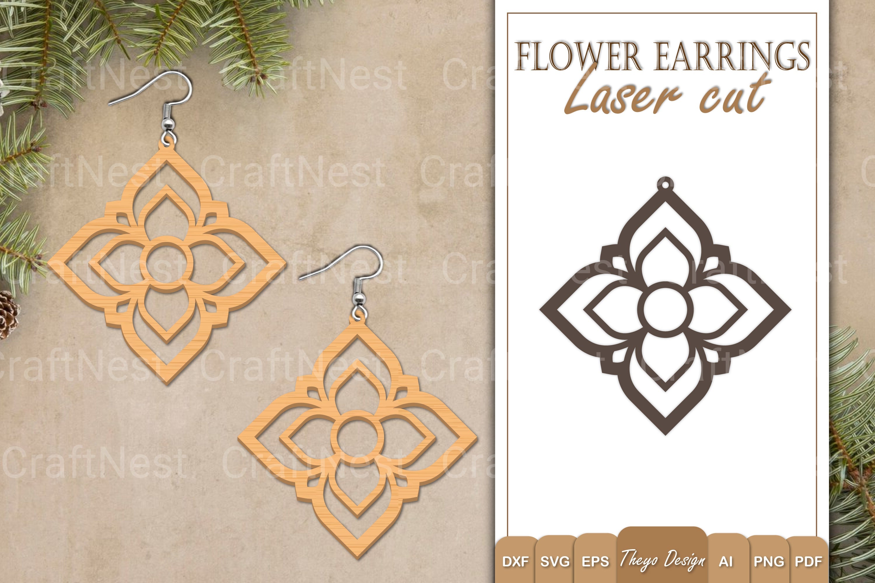 Earrings Flower SVG Bundle