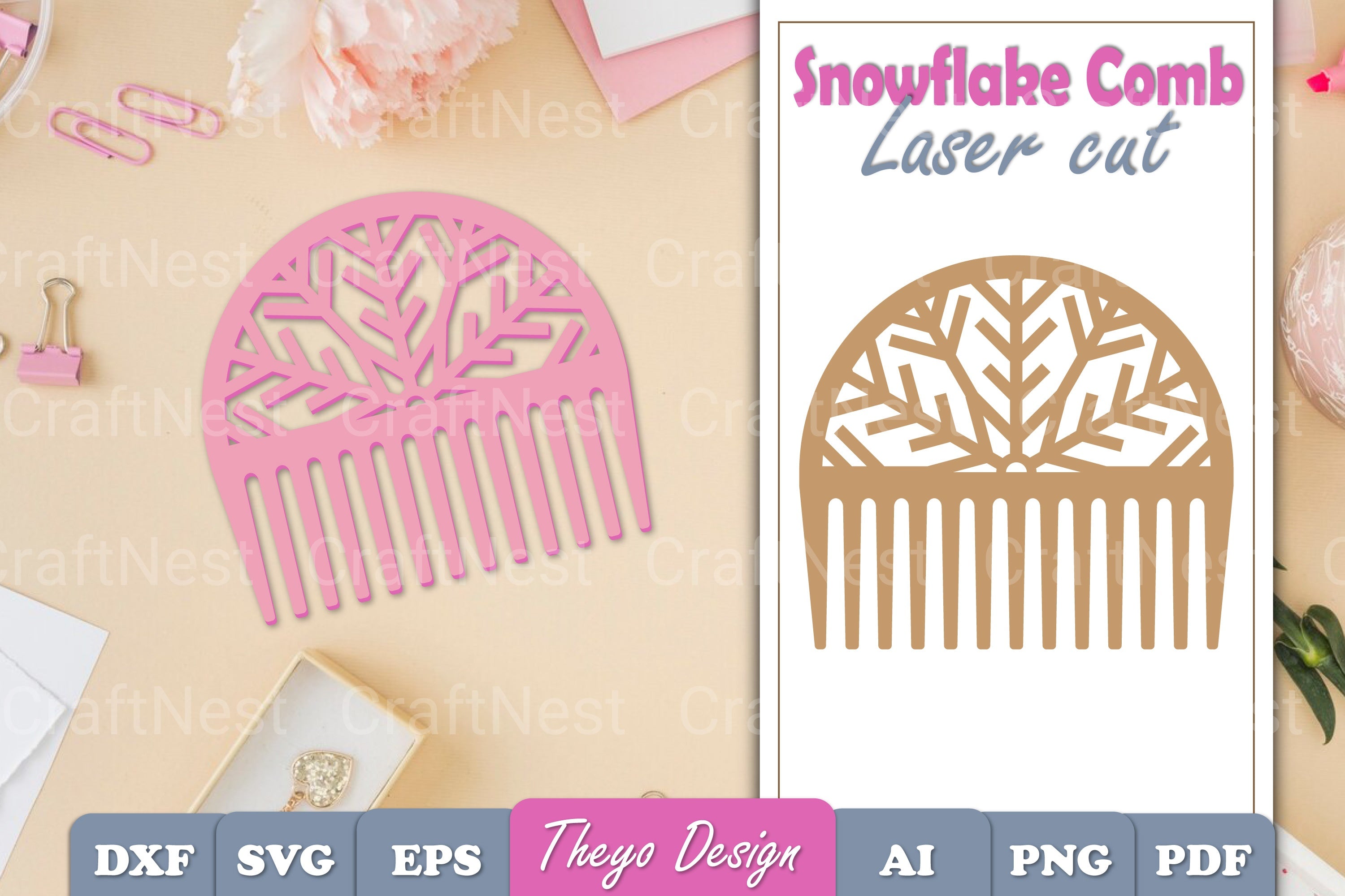 Comb Snowflake SVG Bundle
