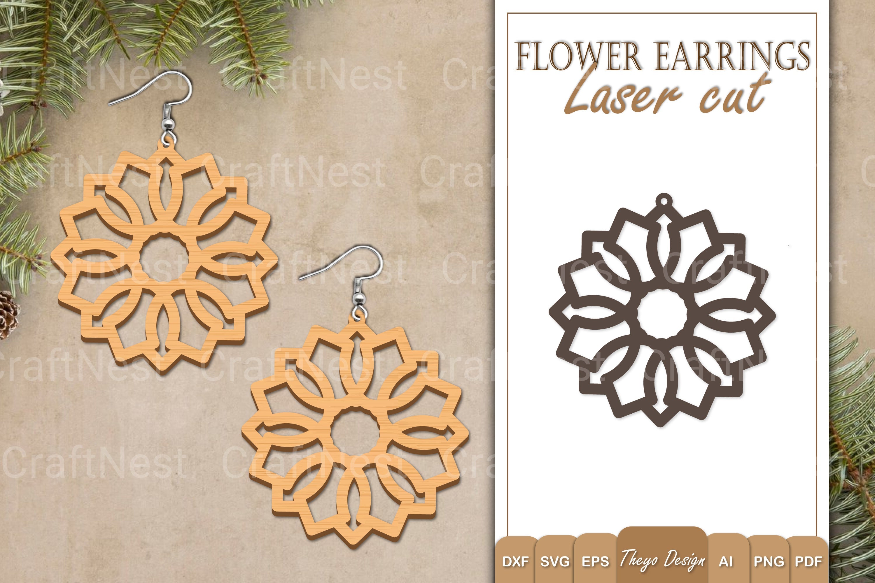 Earrings Flower SVG Bundle