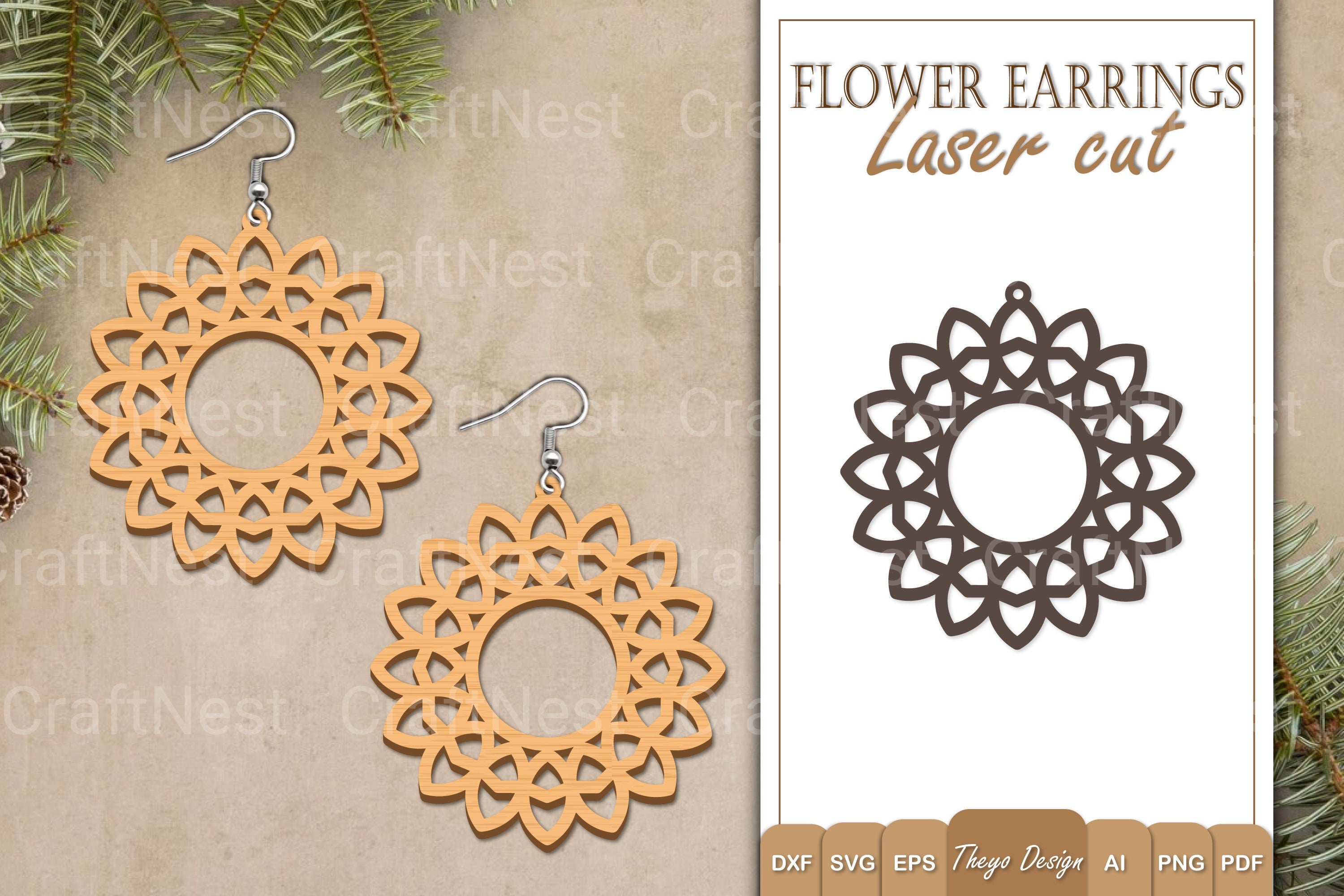 Earrings Flower SVG Bundle