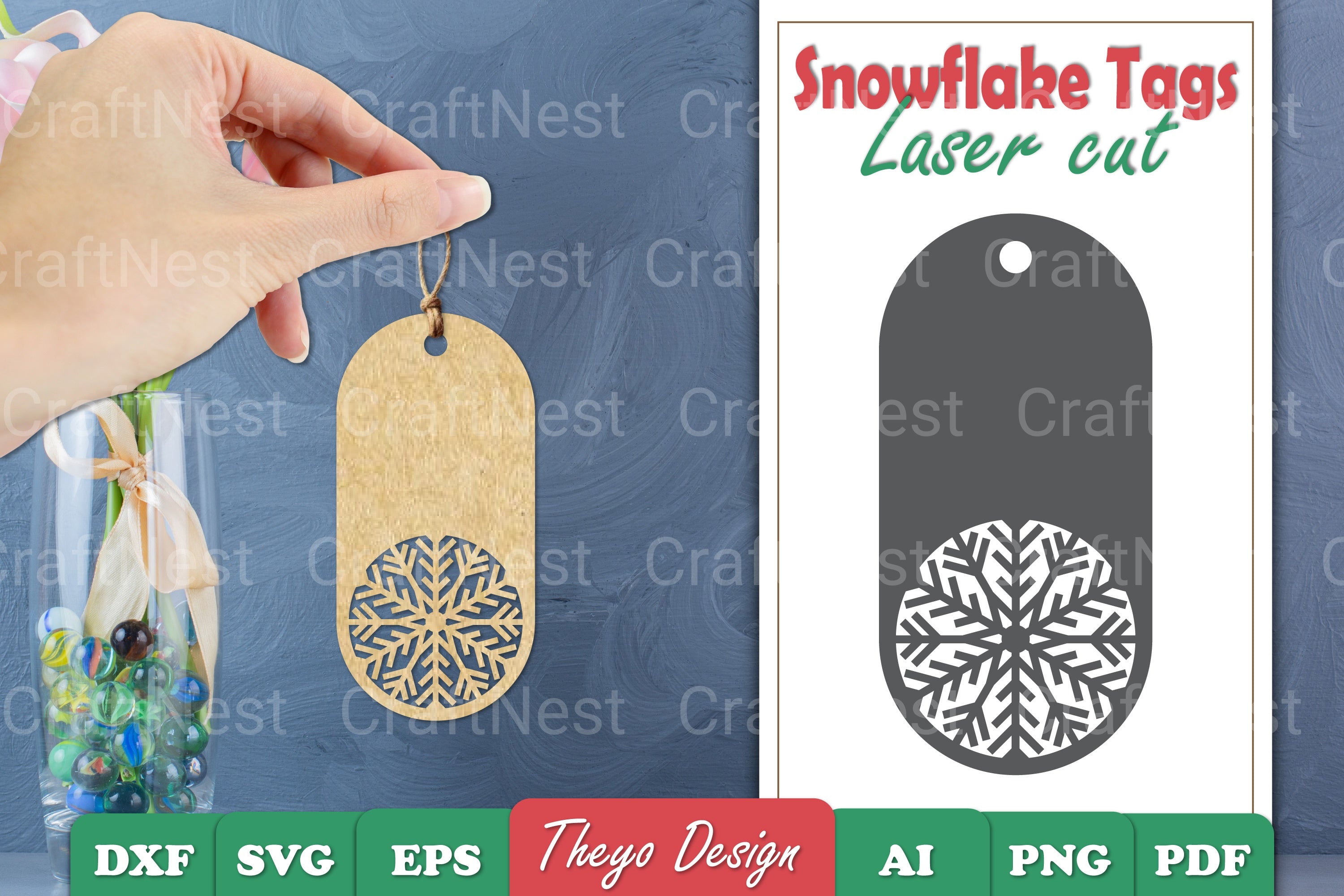 Snowflake Tags SVG Bundle