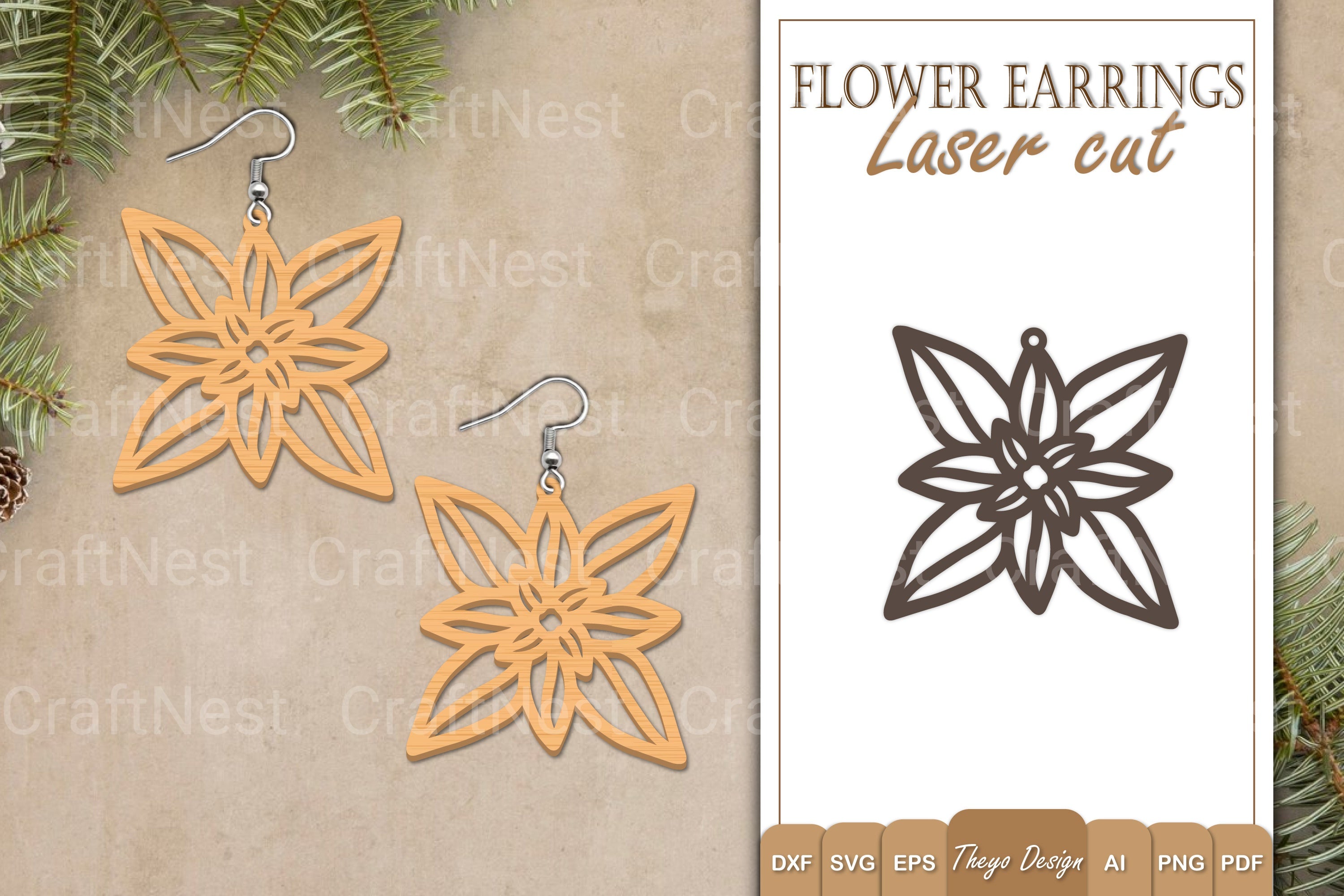 Earrings Flower SVG Bundle