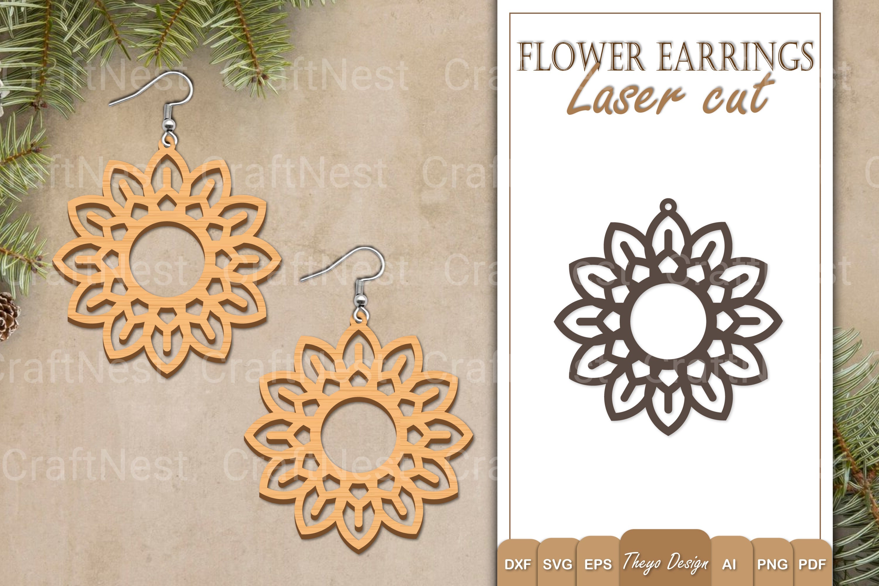 Earrings Flower SVG Bundle