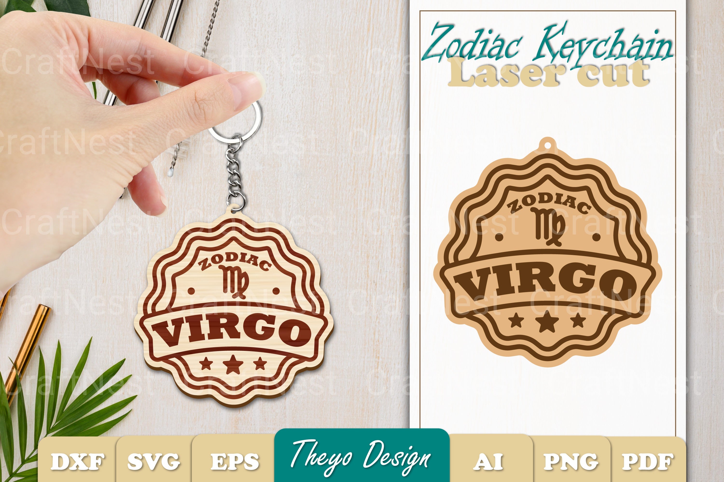 Zodiac Keychain SVG Bundle