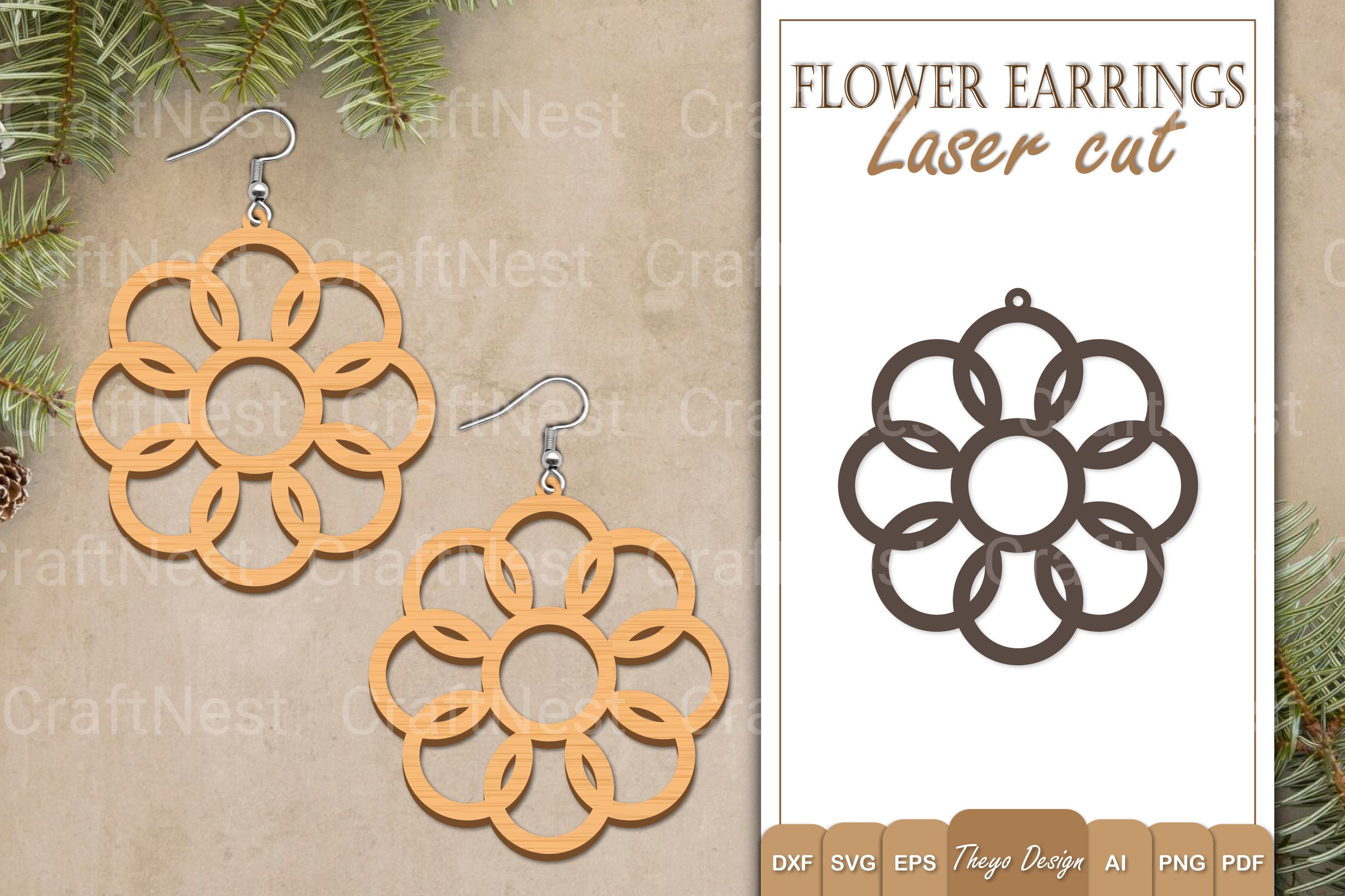 Flower Earrings SVG Bundle