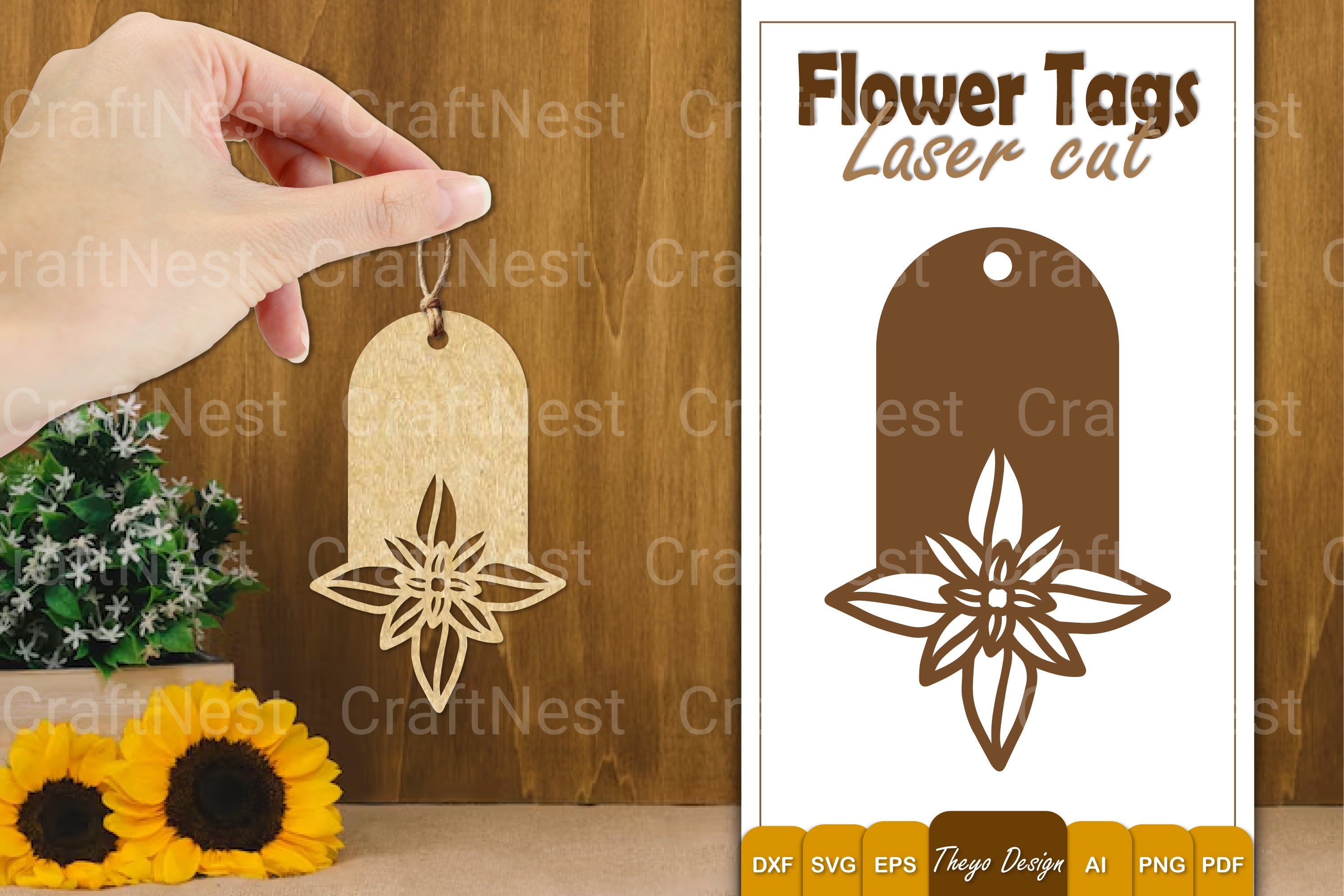 Flower Tags SVG Bundle
