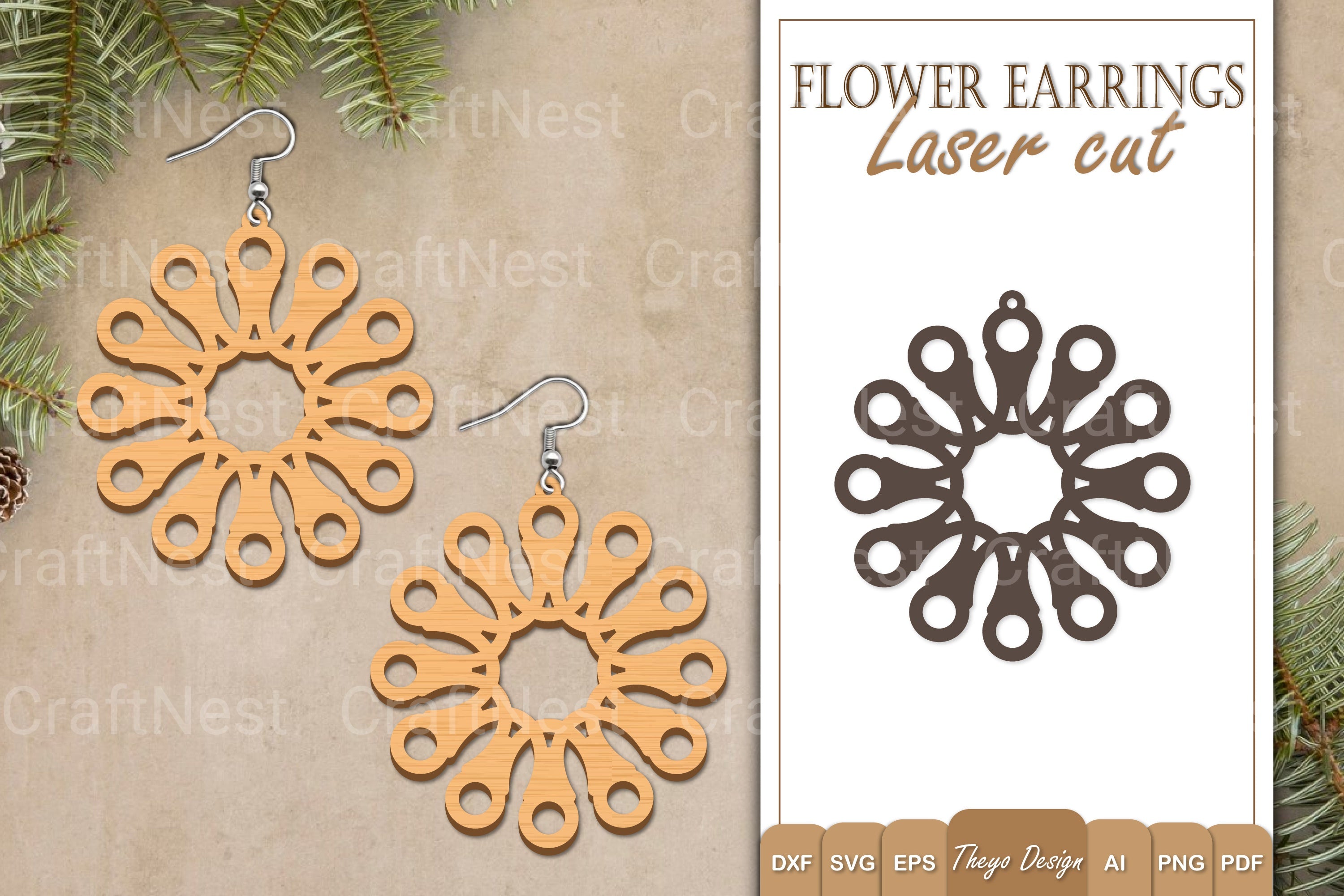 Earrings Flower SVG Bundle