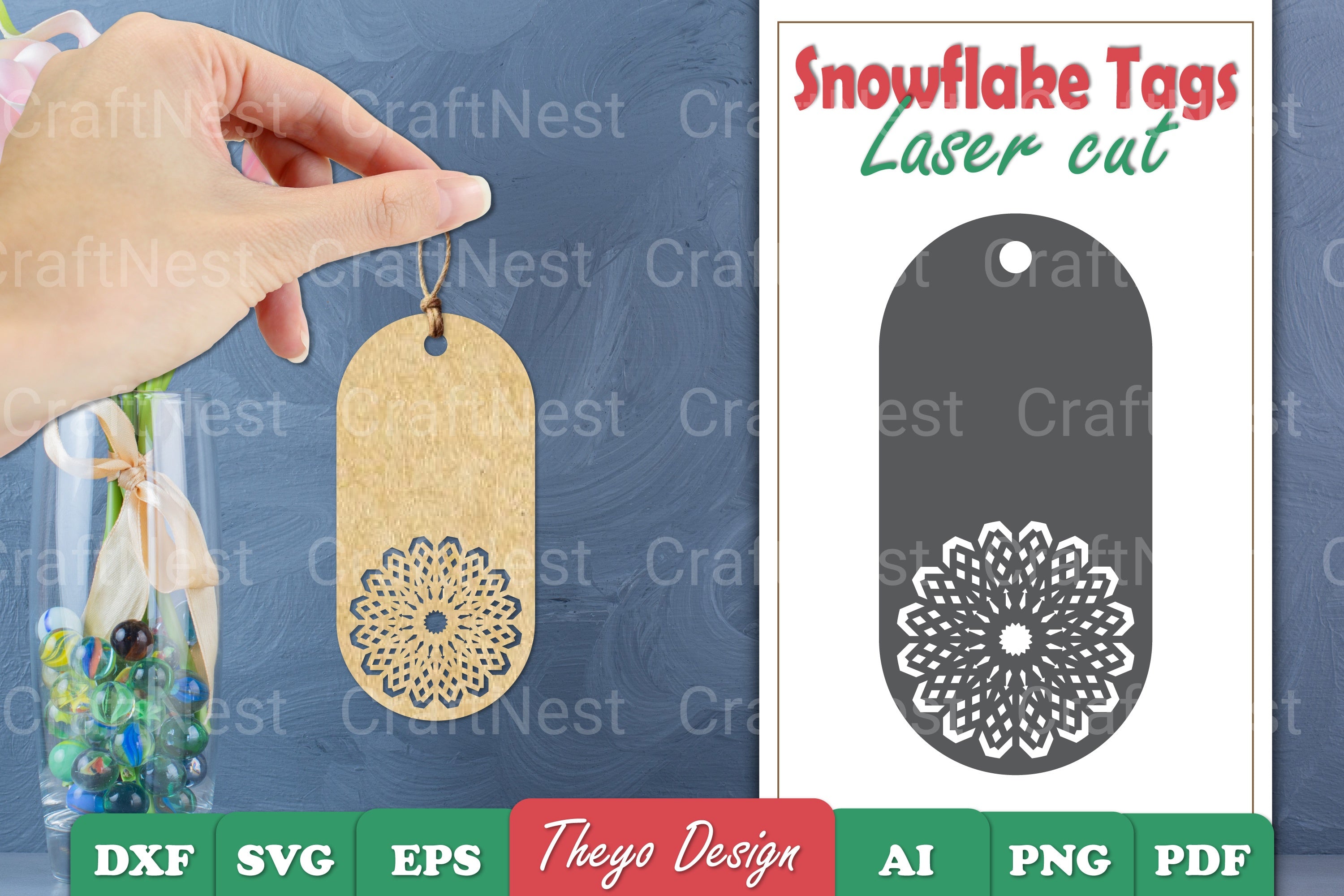 Snowflake Tags SVG Bundle