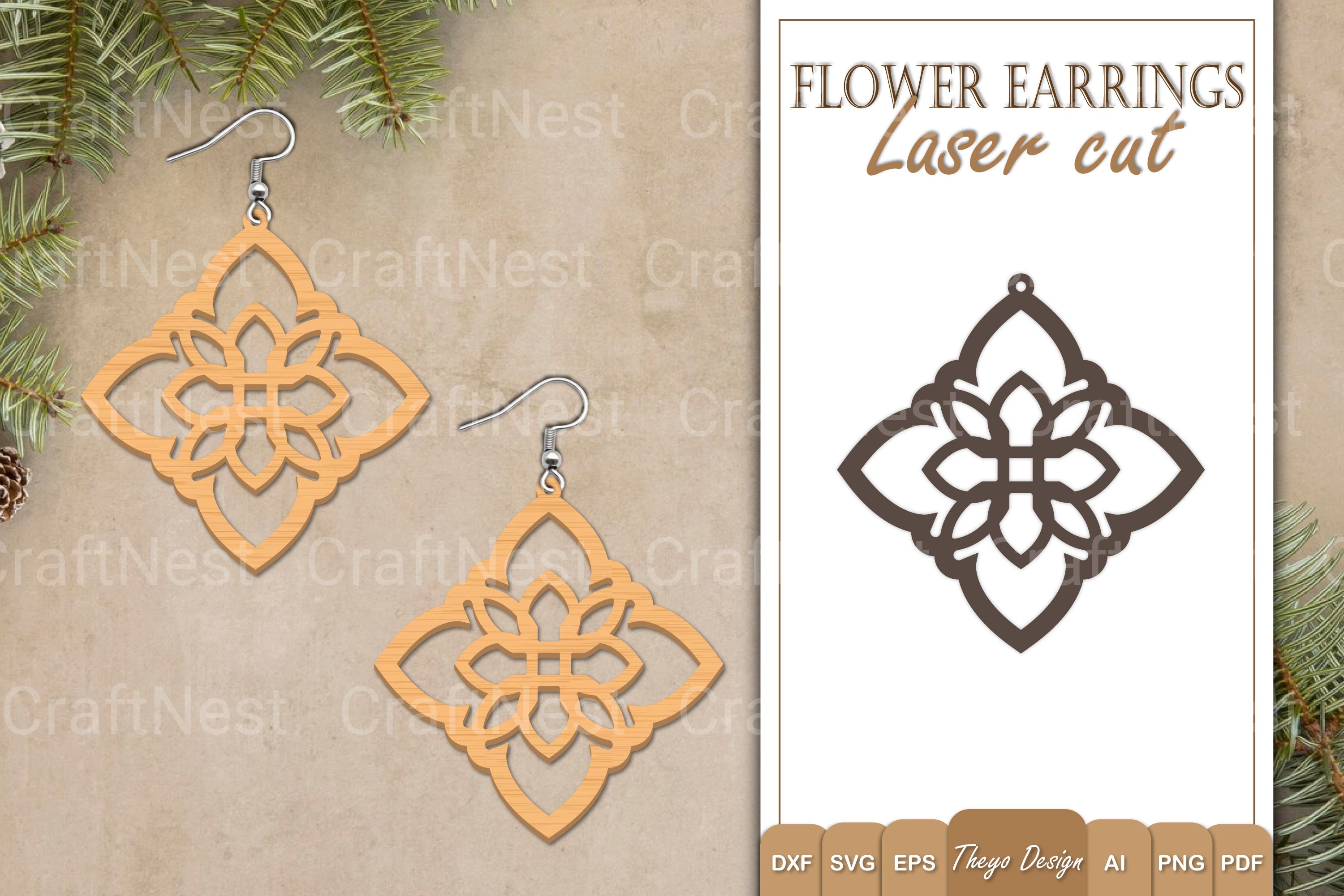 Earrings Flower SVG Bundle