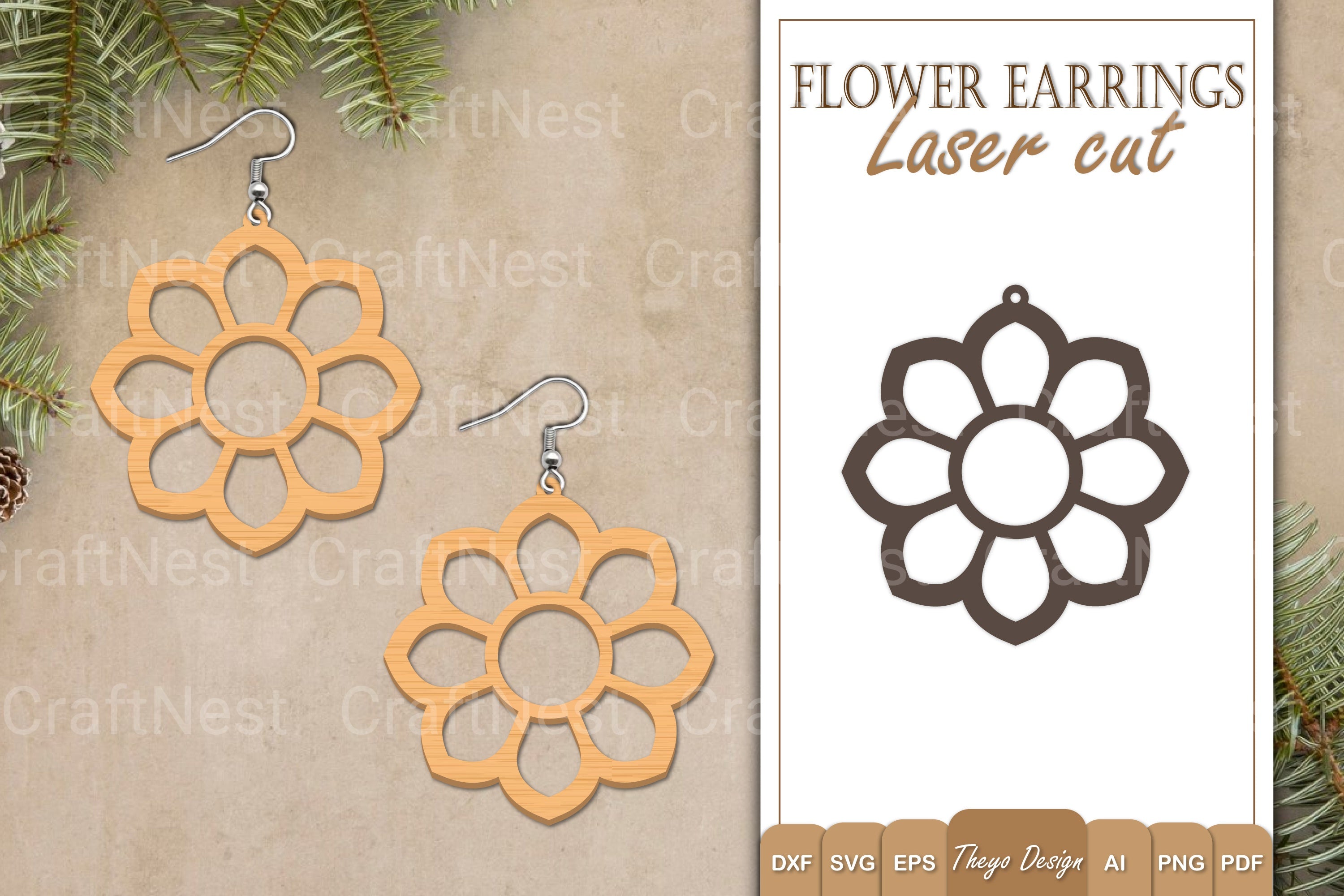 Earrings Flower SVG Bundle