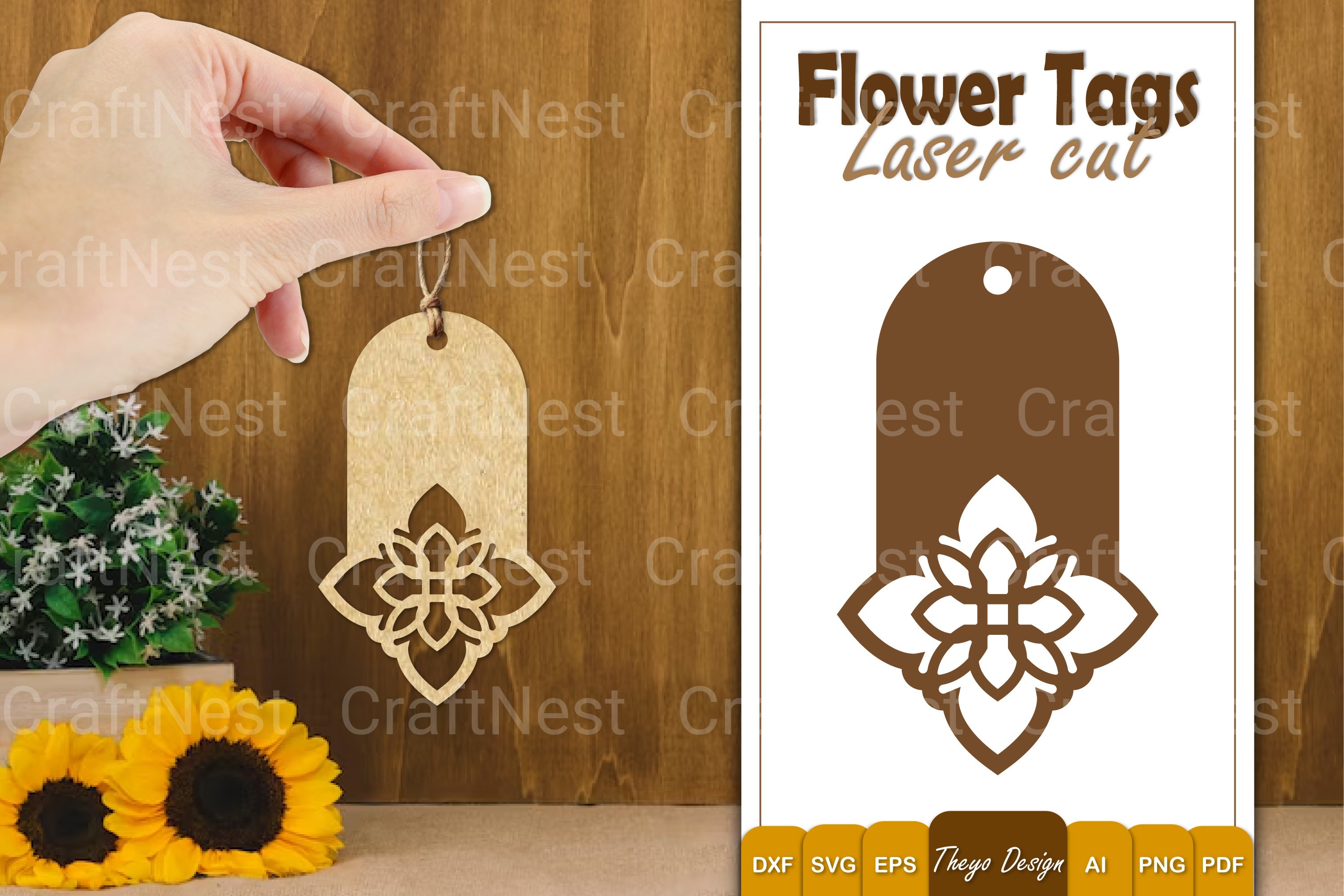 Flower Tags SVG Bundle
