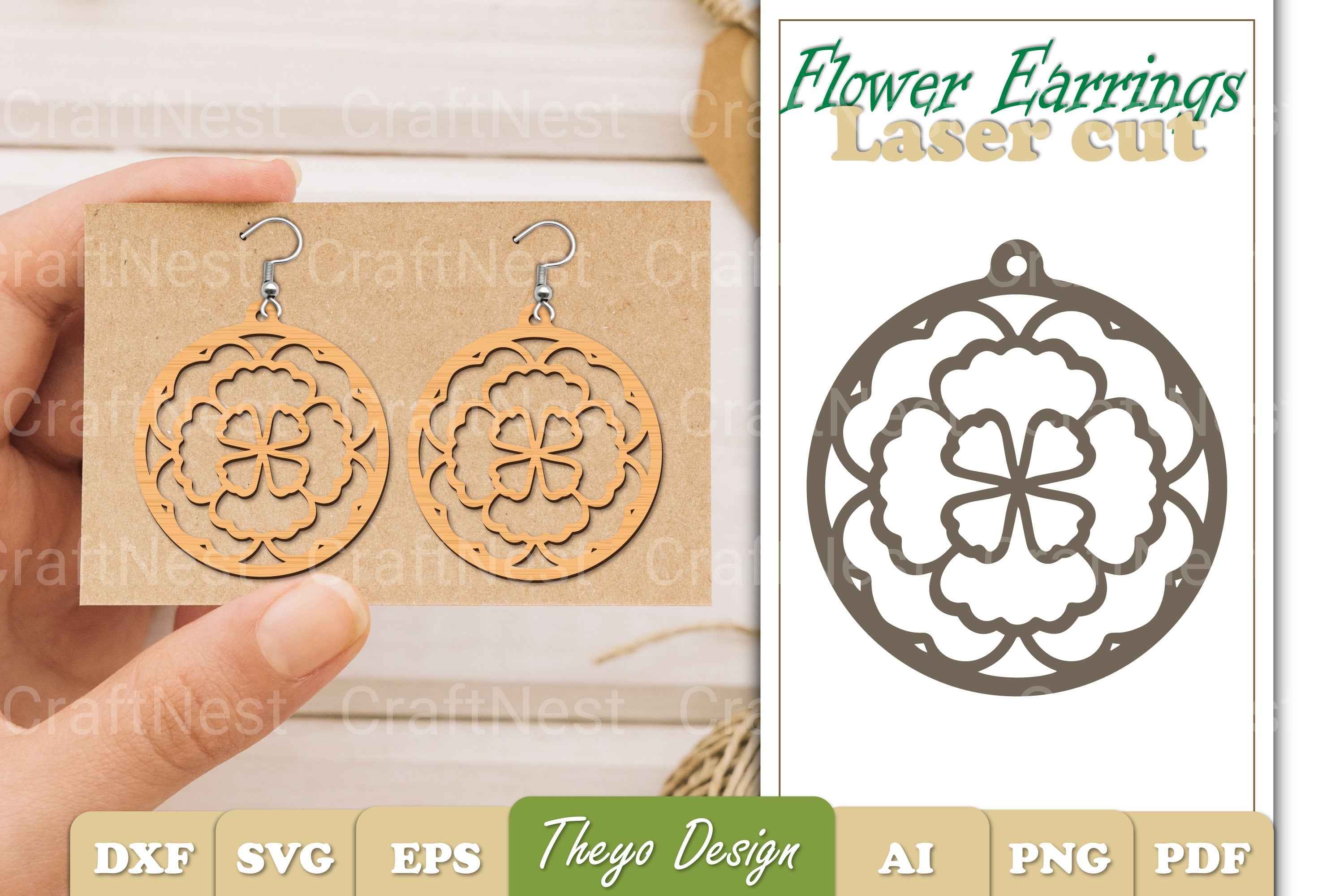 Flower Earrings SVG Bundle