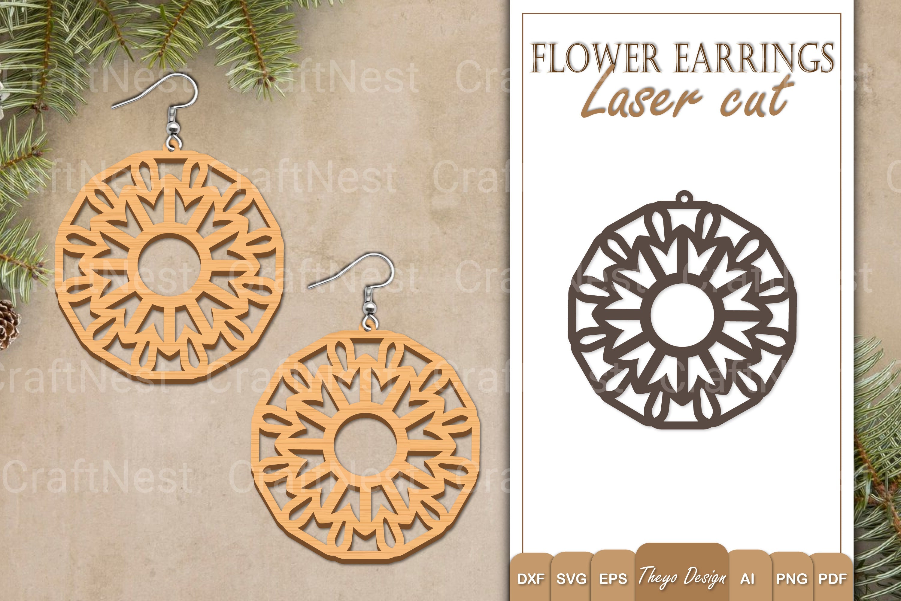 Earrings Flower SVG Bundle