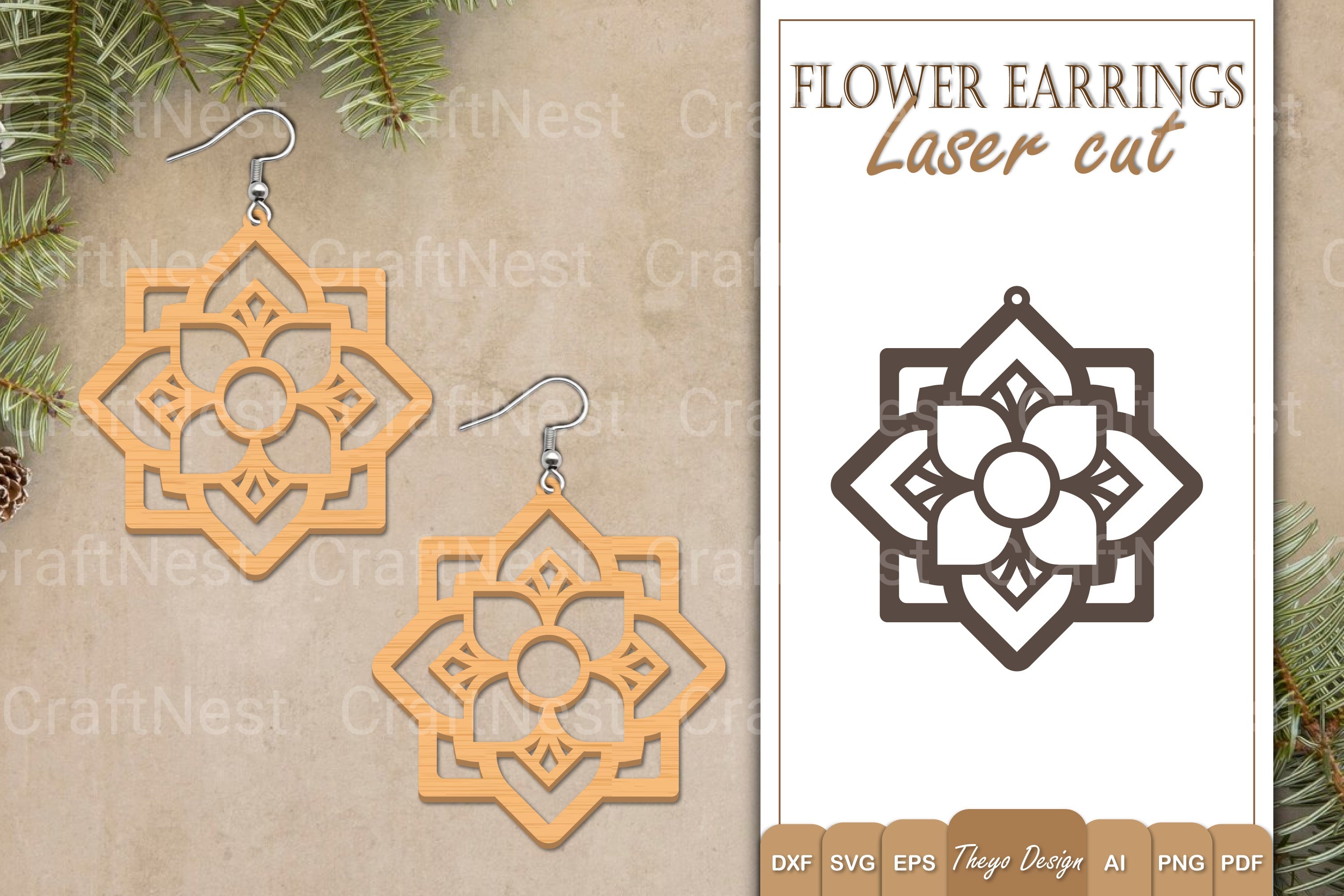 Earrings Flower SVG Bundle