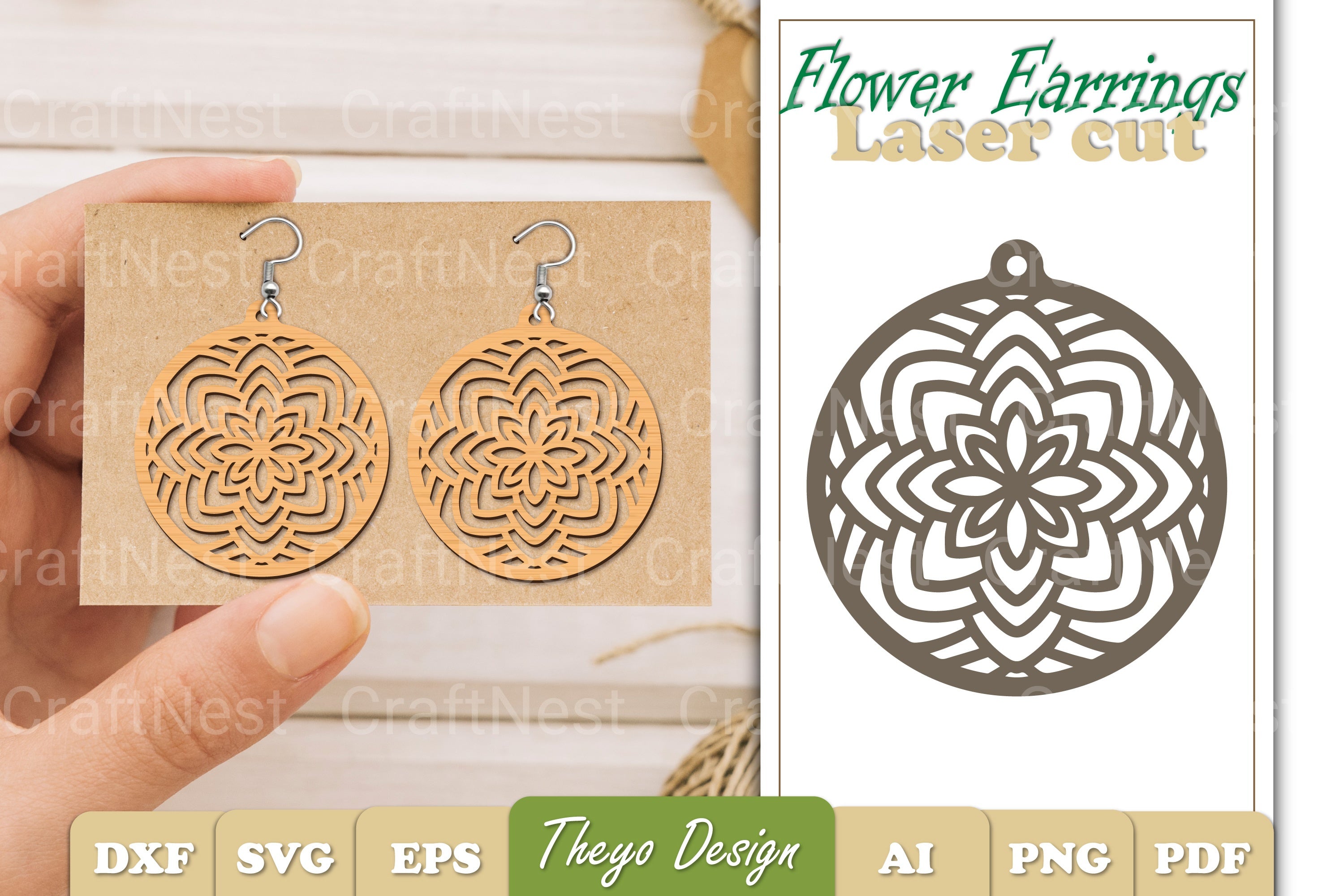 Flower Earrings SVG Bundle