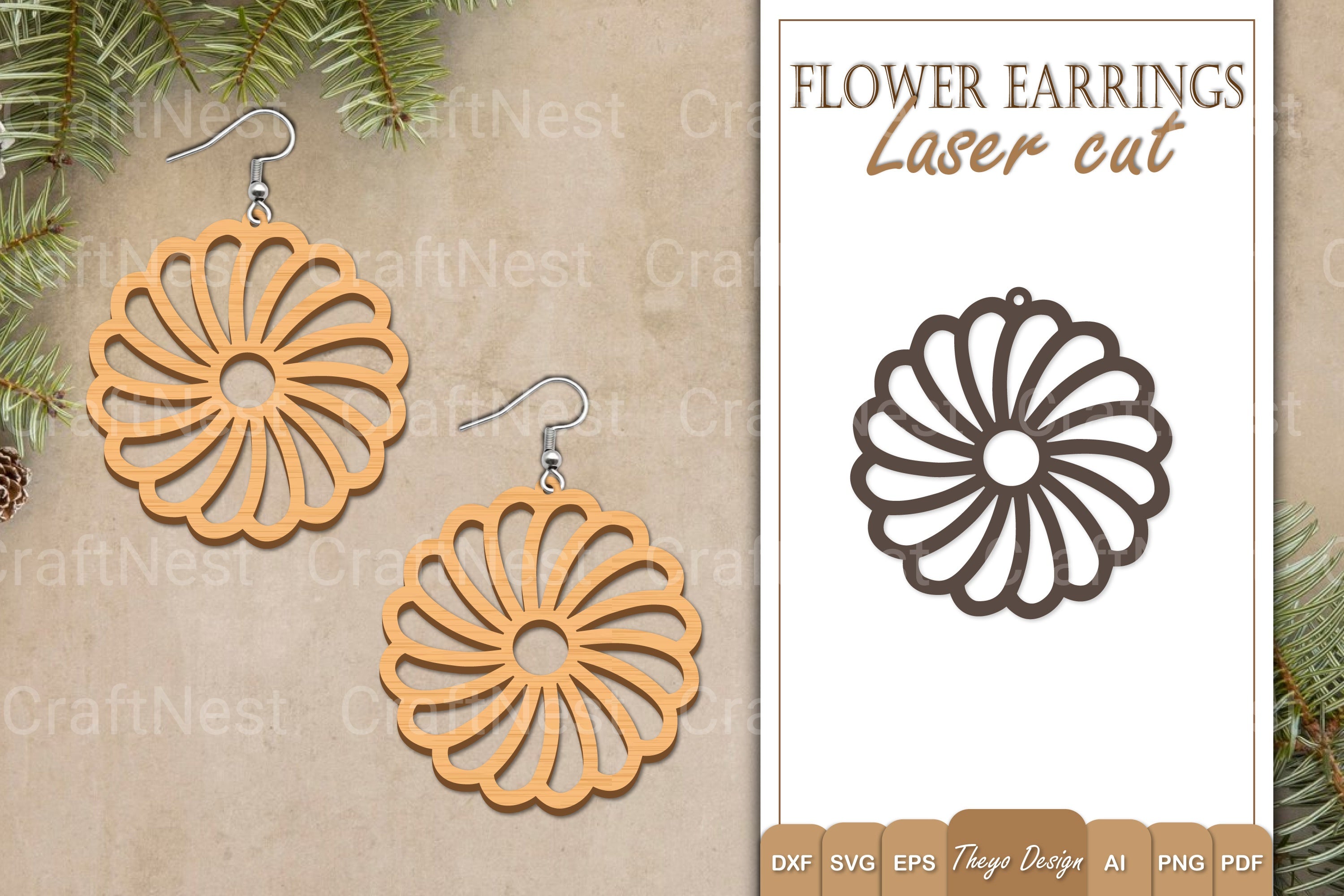 Earrings Flower SVG Bundle