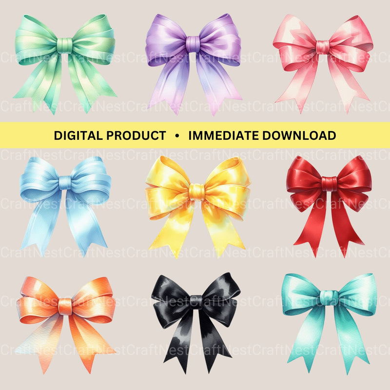 Hair Bows Solid Clipart Bundle - CraftNest - Digital Crafting and Art