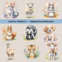 Cute Nursery Animals Clipart Bundle - CraftNest - Digital Crafting and Art