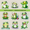 Cute Frog Clipart Bundle