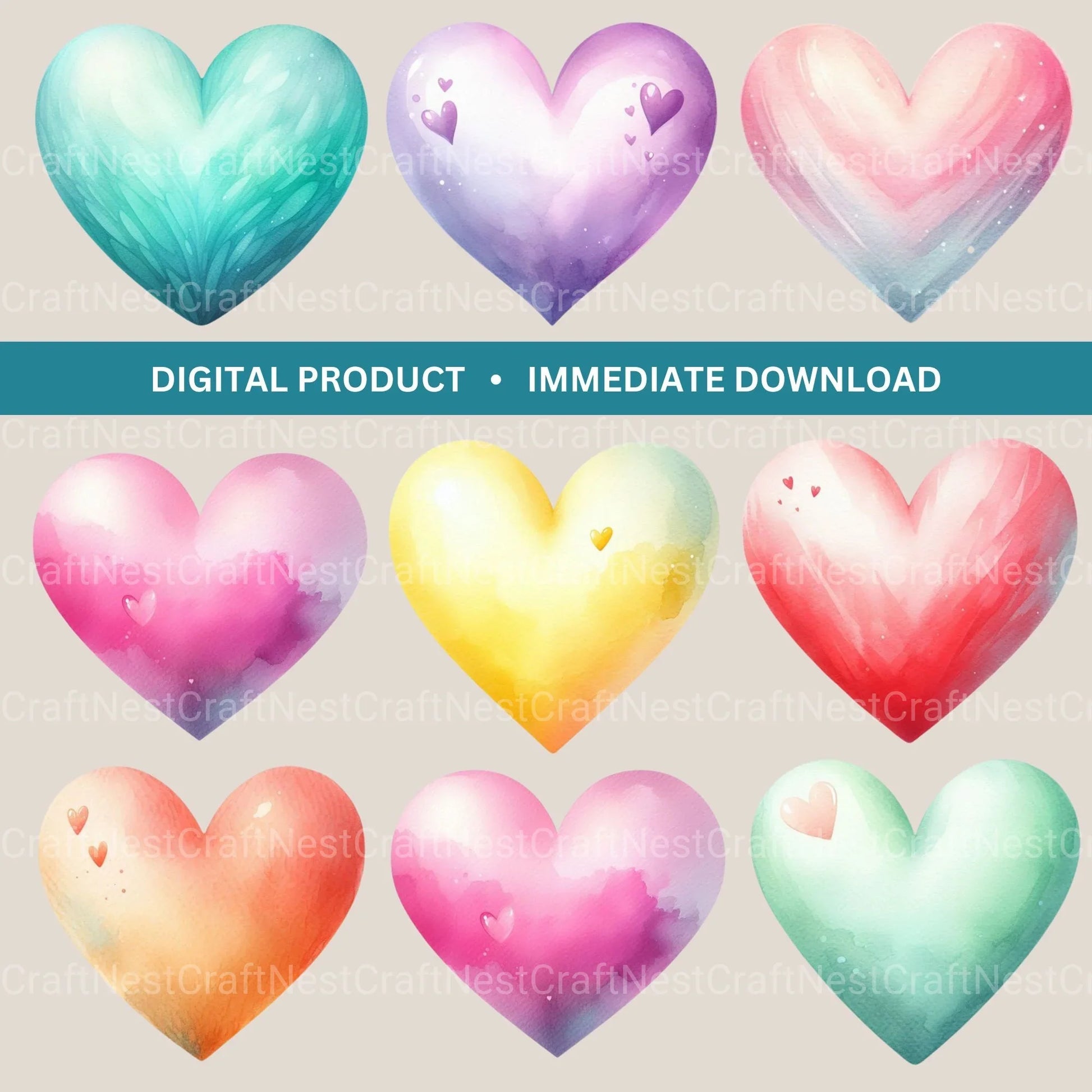 Hearts 1 Clipart Bundle - CraftNest - Digital Crafting and Art