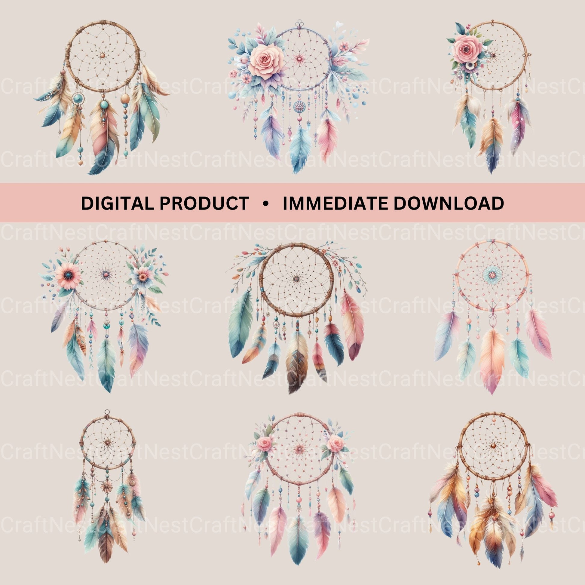 Dreamcatchers Clipart Bundle - CraftNest - Digital Crafting and Art