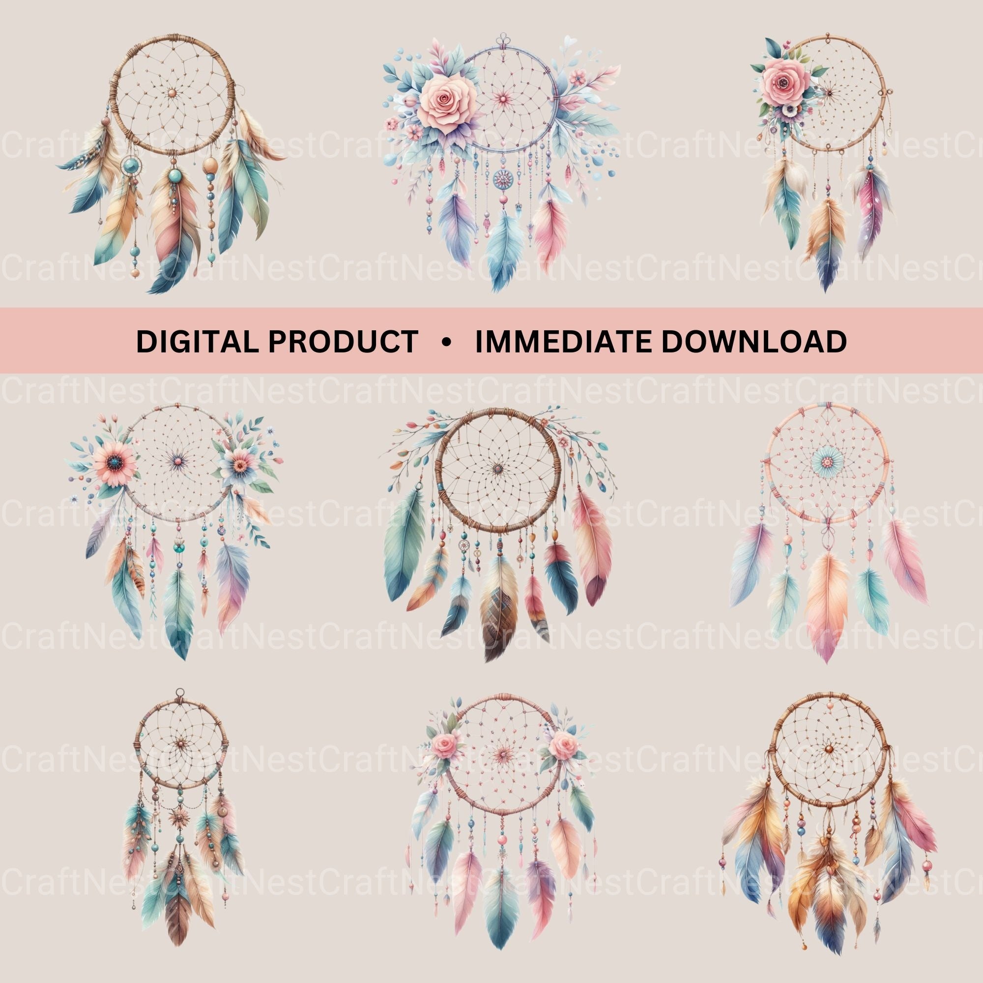 Dreamcatchers Clipart Bundle - CraftNest - Digital Crafting and Art