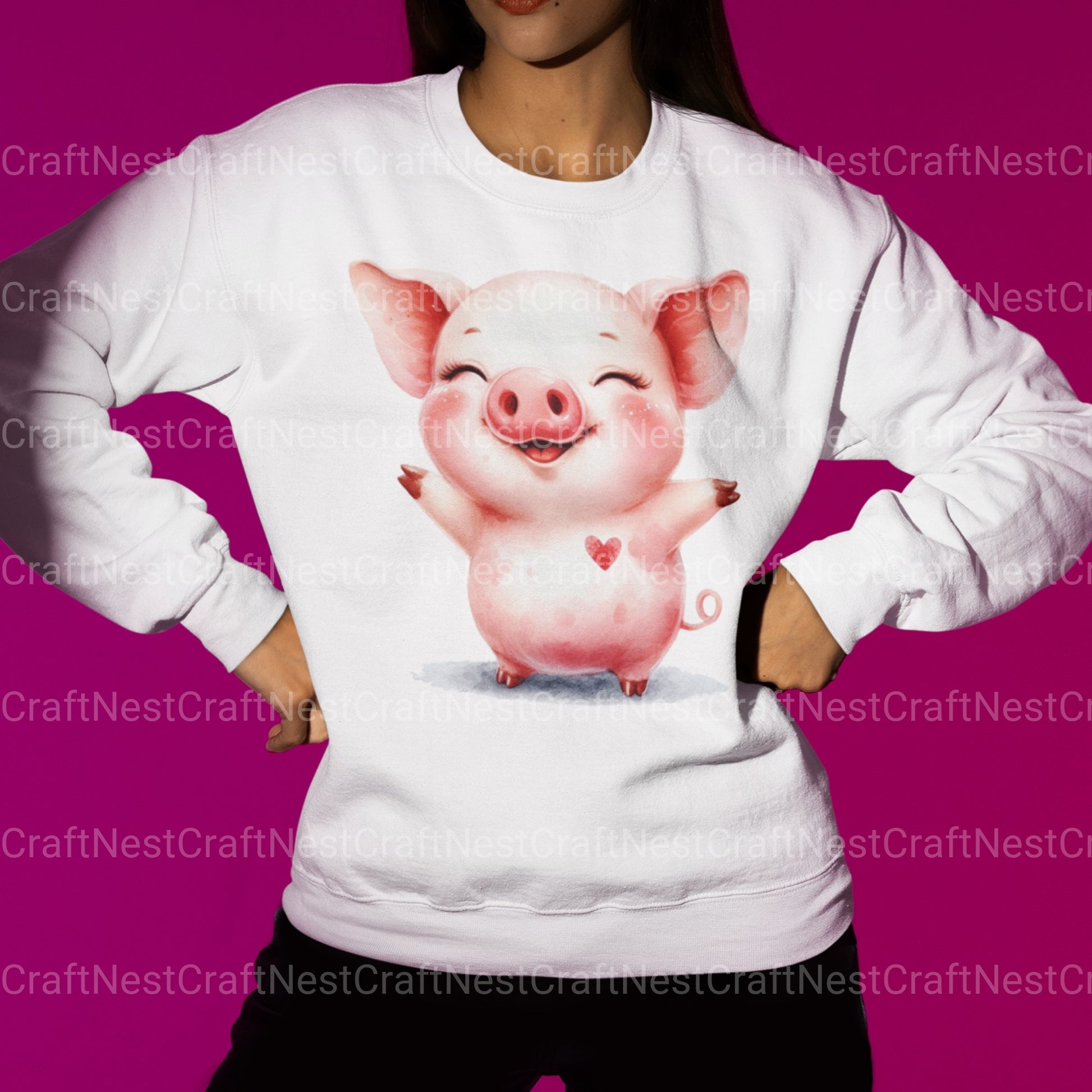 Cute Pigs Clipart Bundle - CraftNest - Digital Crafting and Art