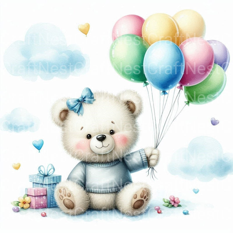 Cute Bears Clipart Bundle - CraftNest - Digital Crafting and Art