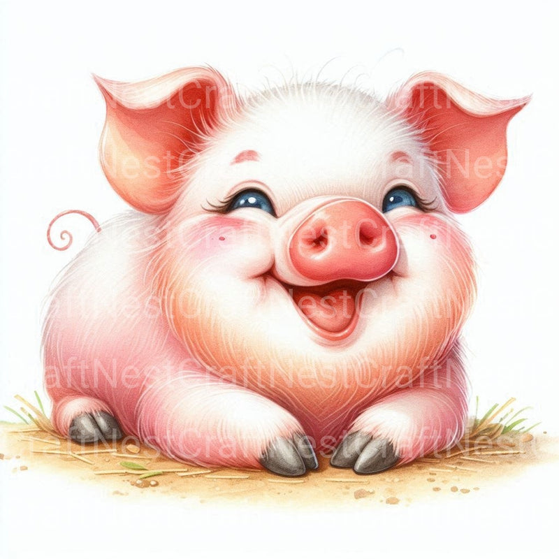 Cute Pigs Clipart Bundle - CraftNest - Digital Crafting and Art