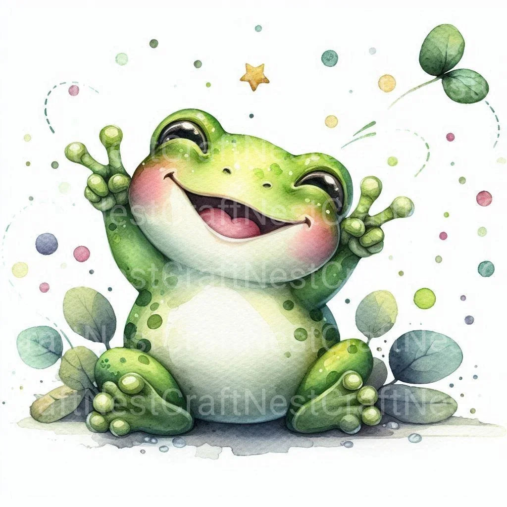 Cute Frog Clipart Bundle - CraftNest - Digital Crafting and Art