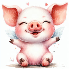 Cute Pigs Clipart Bundle - CraftNest - Digital Crafting and Art