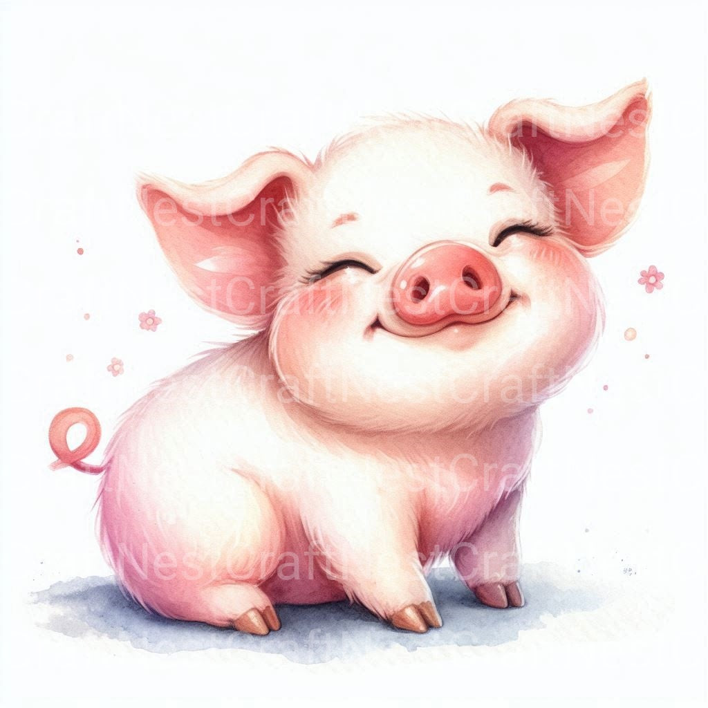 Cute Pigs Clipart Bundle - CraftNest - Digital Crafting and Art