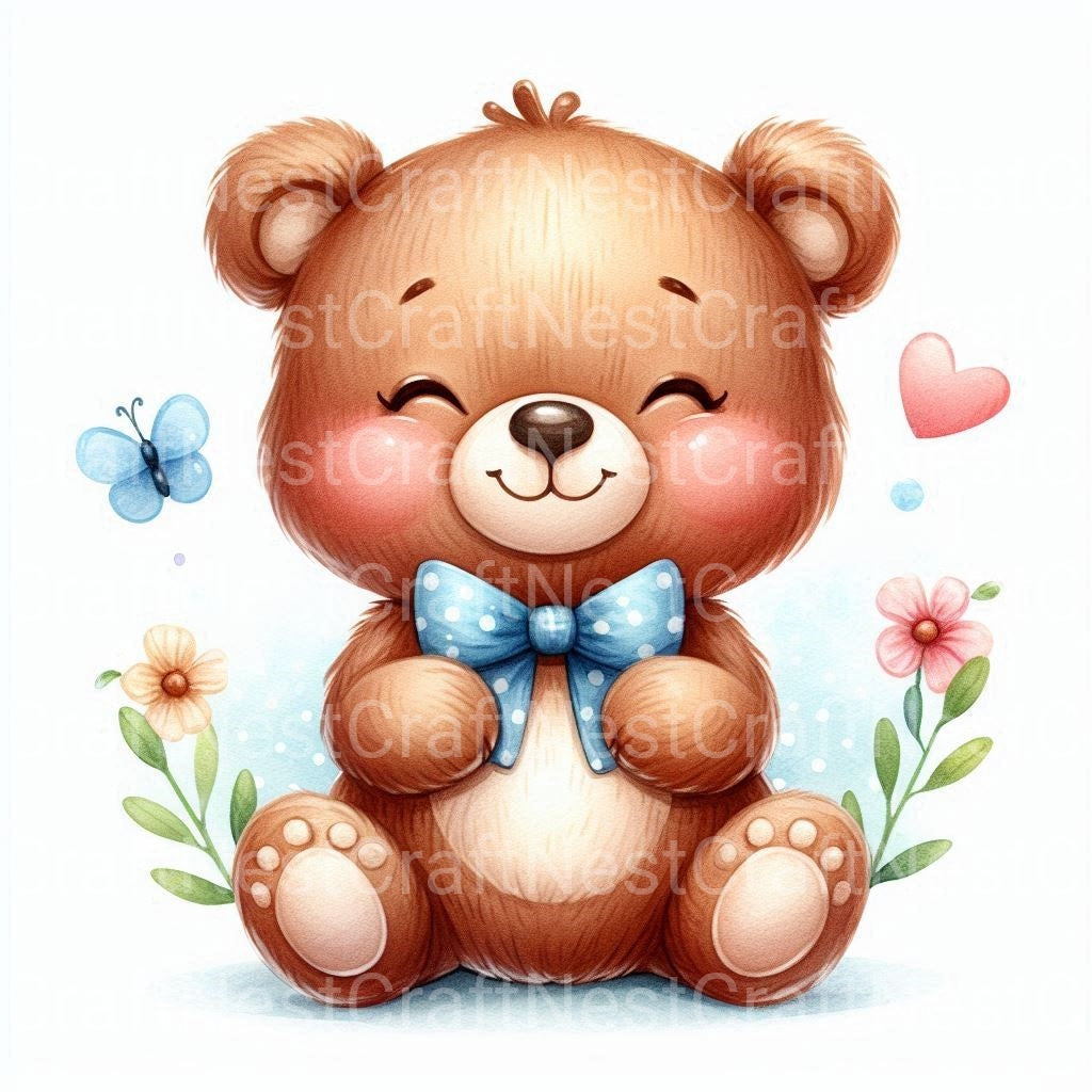 Cute Bears Clipart Bundle - CraftNest - Digital Crafting and Art
