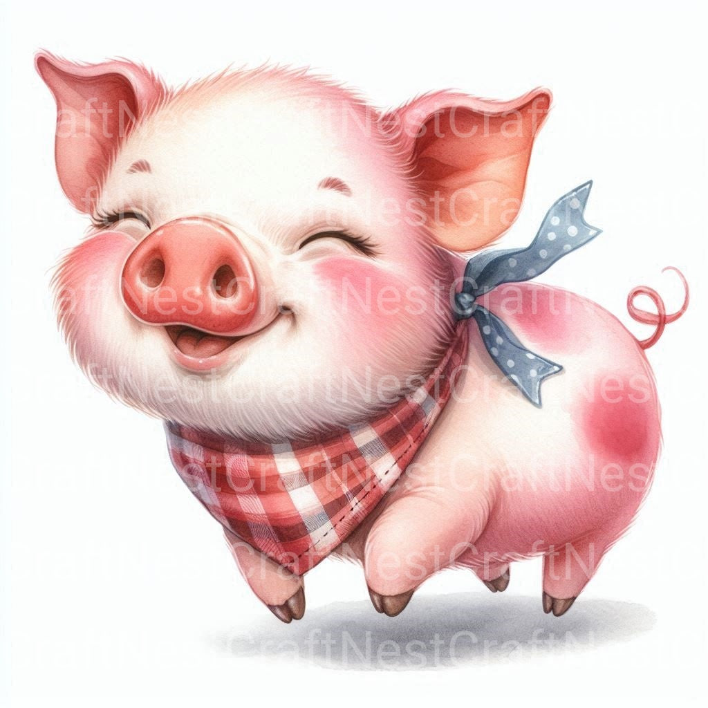 Cute Pigs Clipart Bundle - CraftNest - Digital Crafting and Art