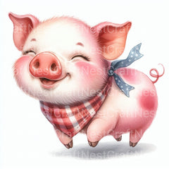 Cute Pigs Clipart Bundle - CraftNest - Digital Crafting and Art