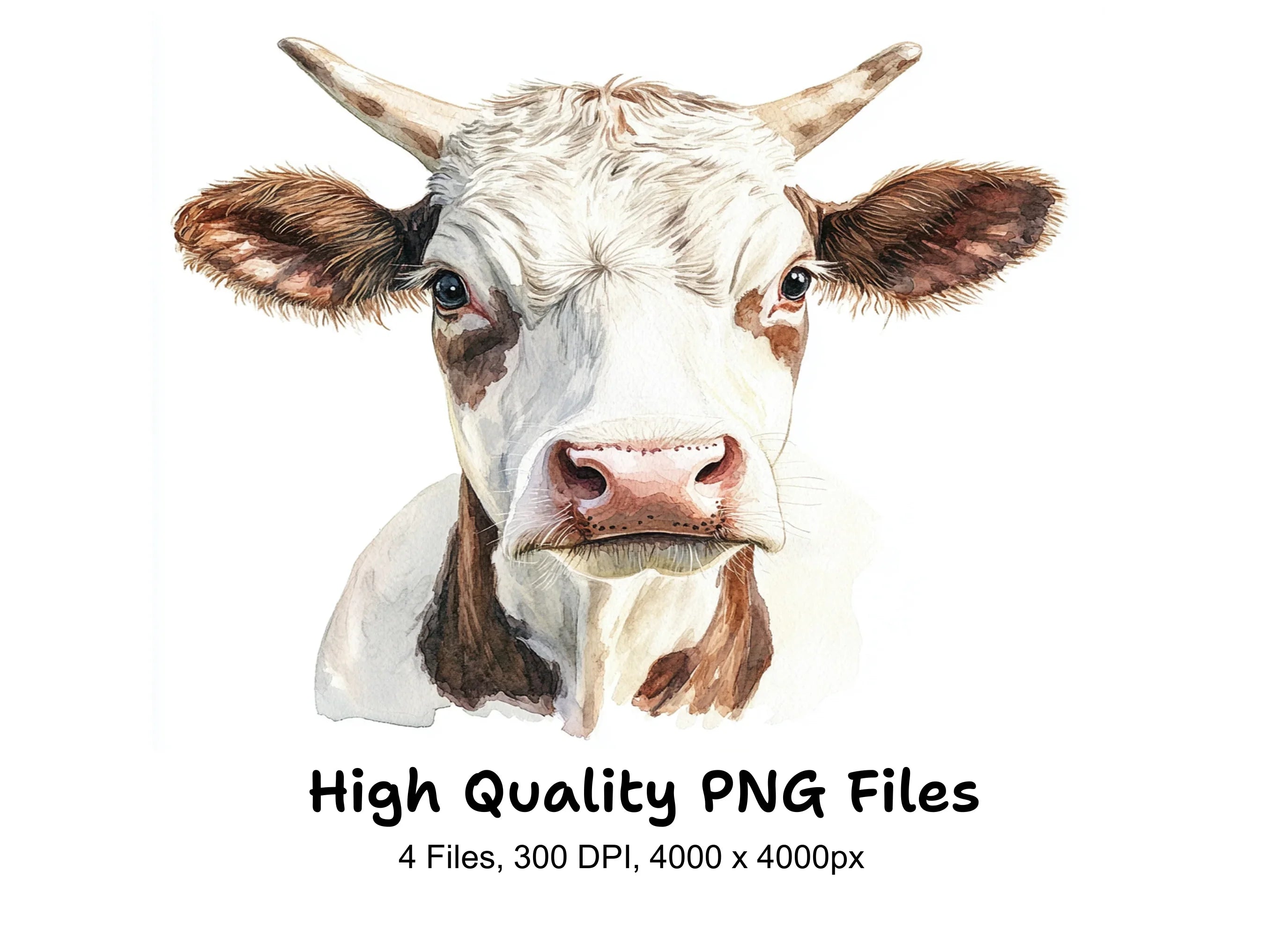 Cow Head Clipart Bundle