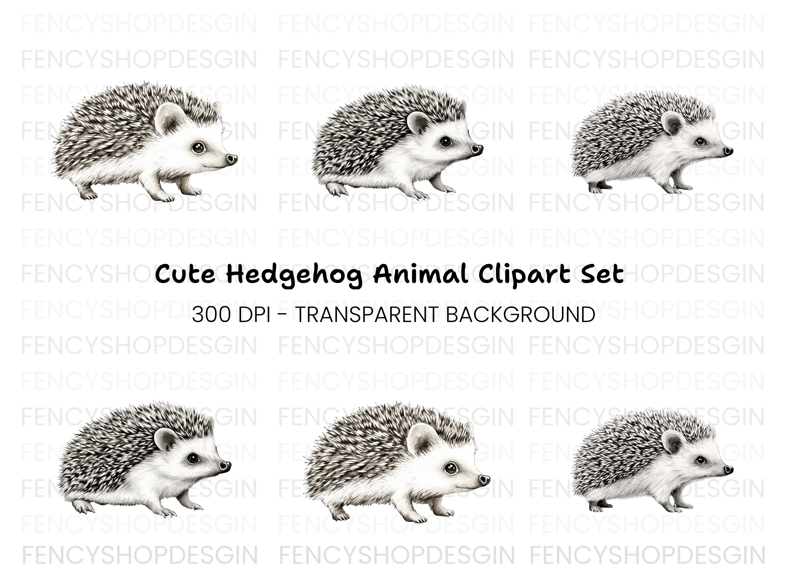 Cute Hedgehog Clipart Bundle