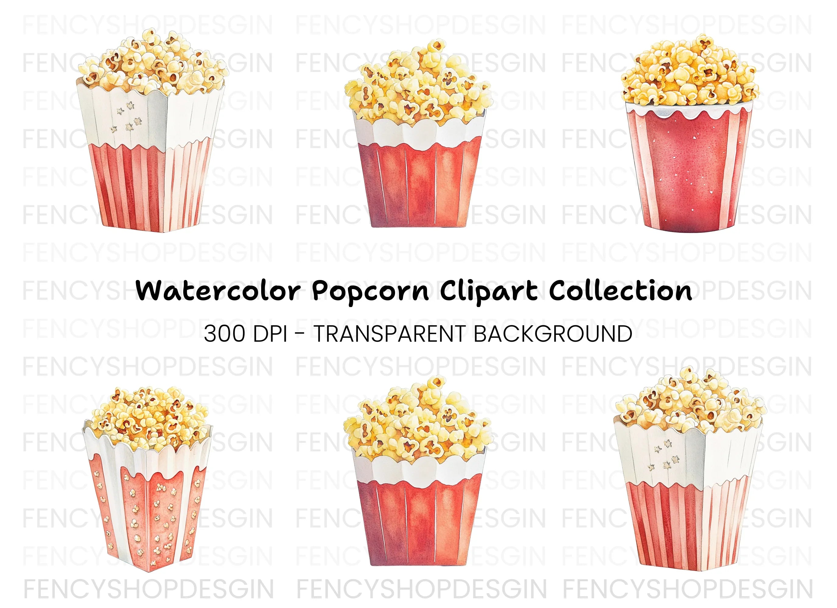 Popcorn Boxes Clipart Bundle